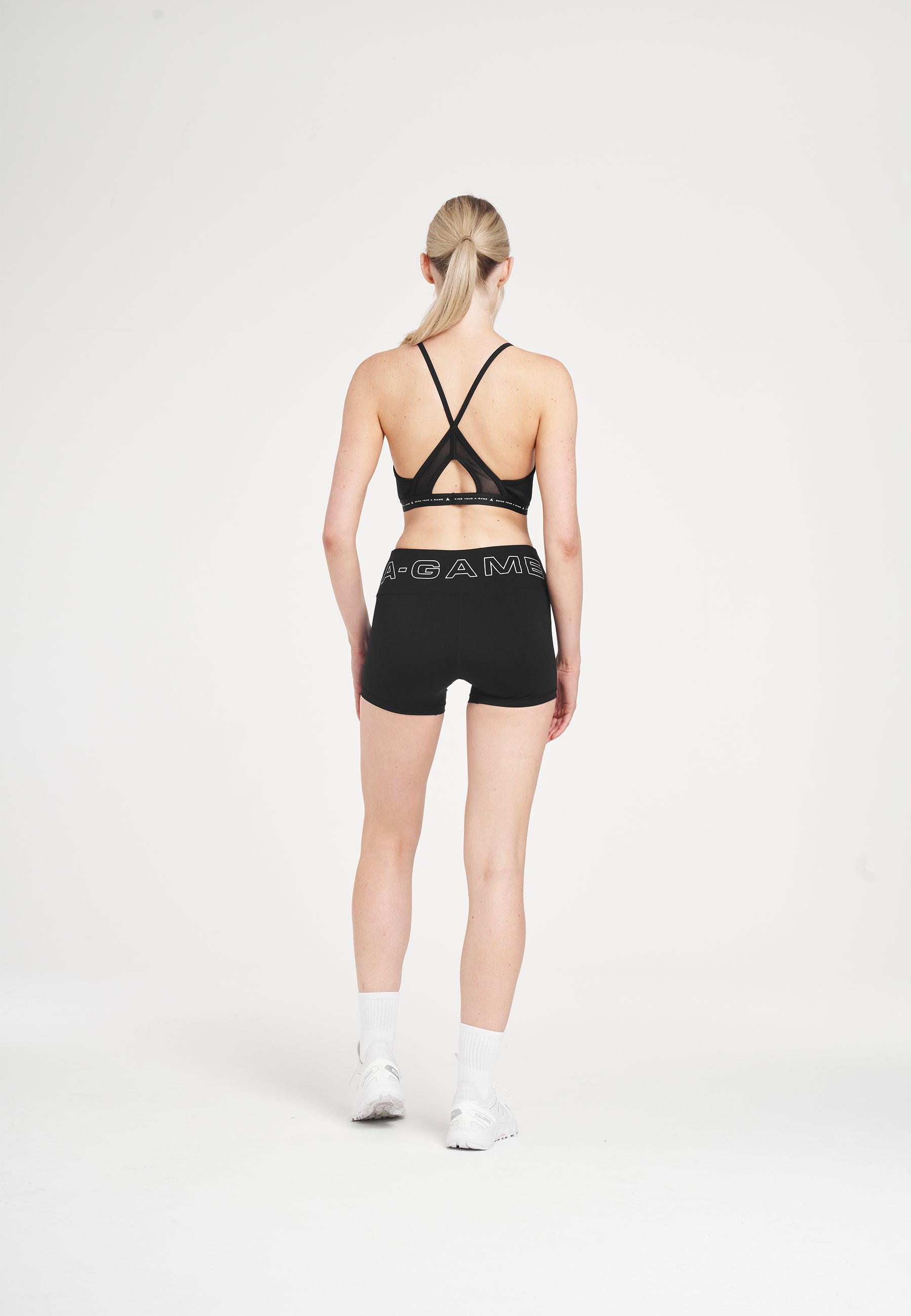 Reggiseno sportivo da yoga regolabile A-Game da donna - nero