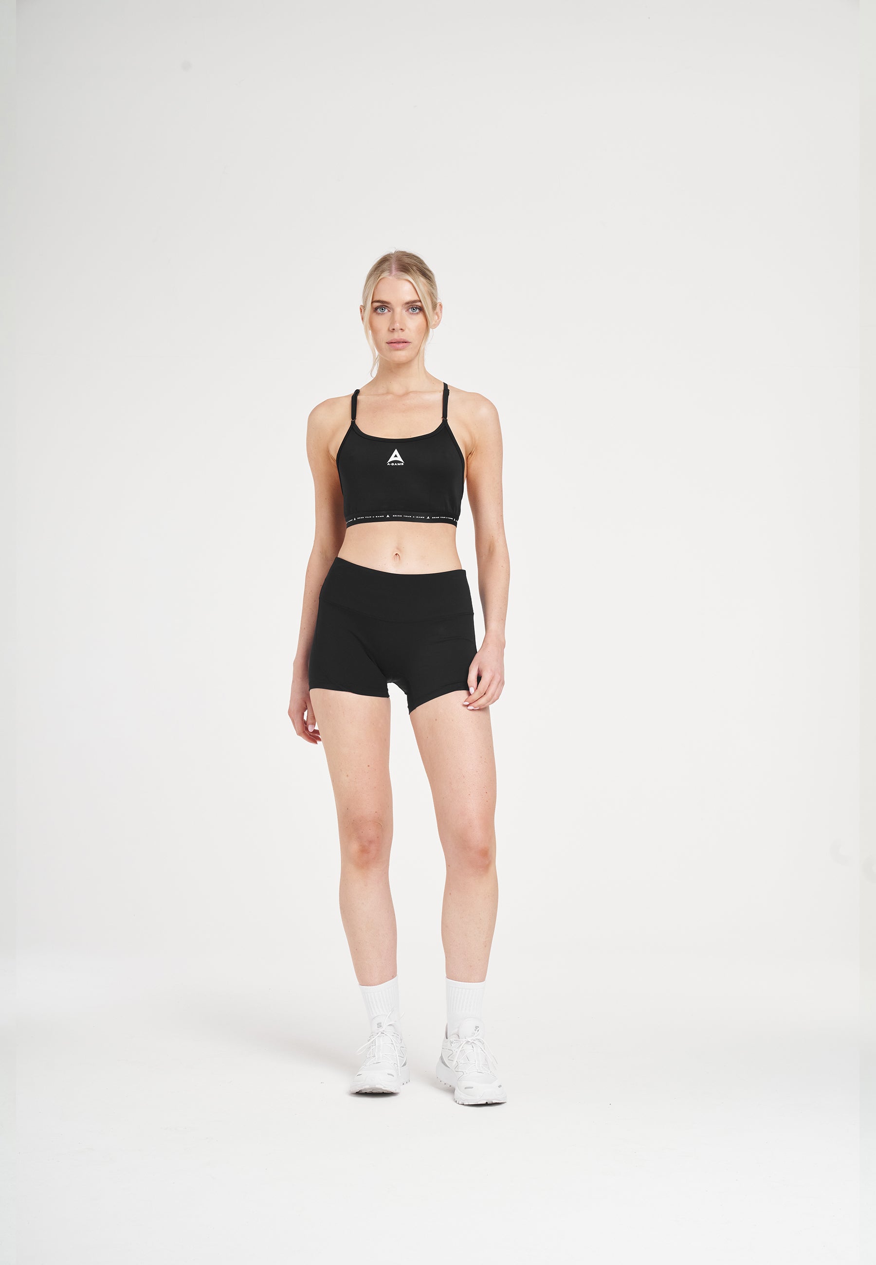 Reggiseno sportivo da yoga regolabile A-Game da donna - nero