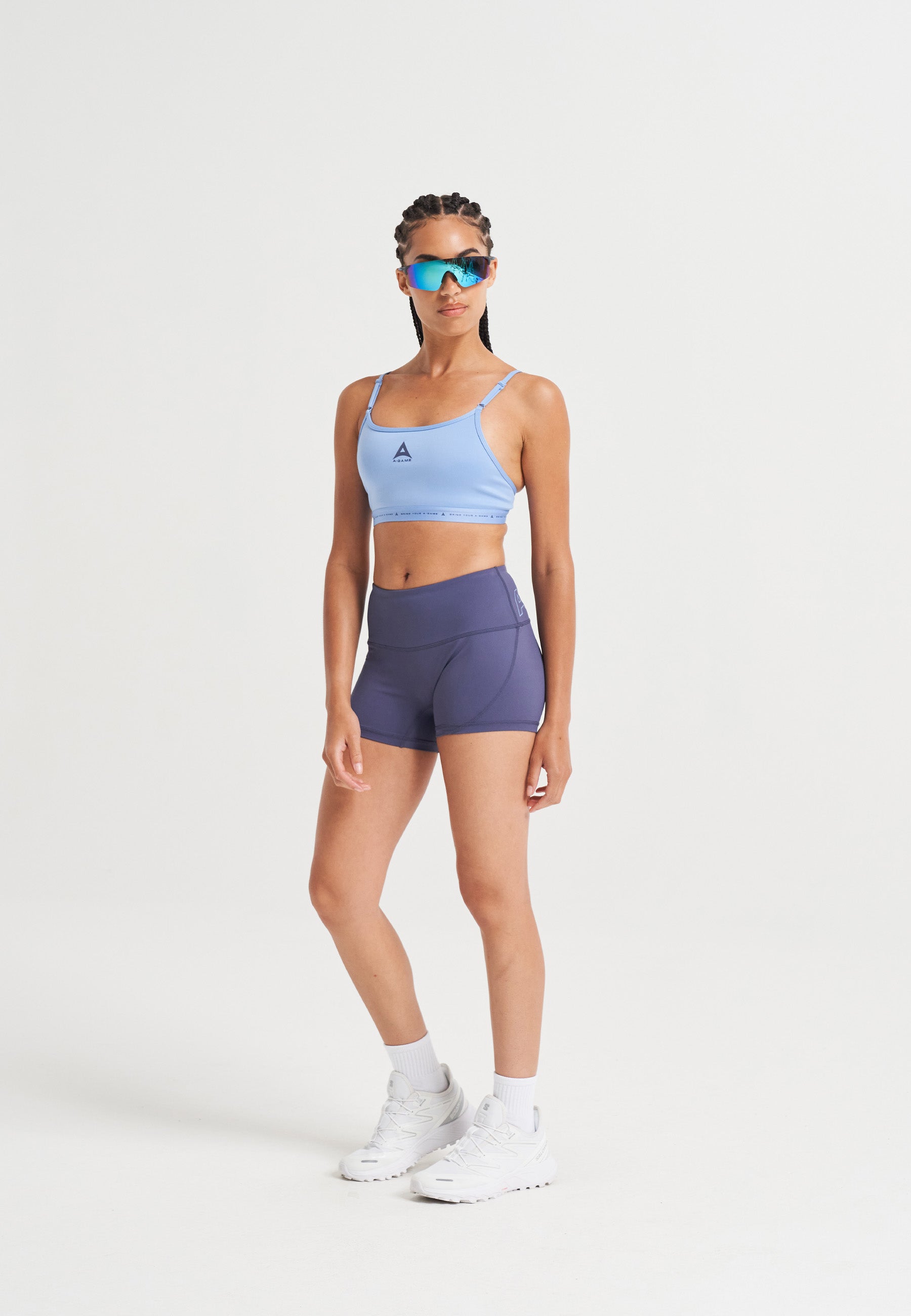 Reggiseno sportivo da yoga regolabile A-Game da donna - blu