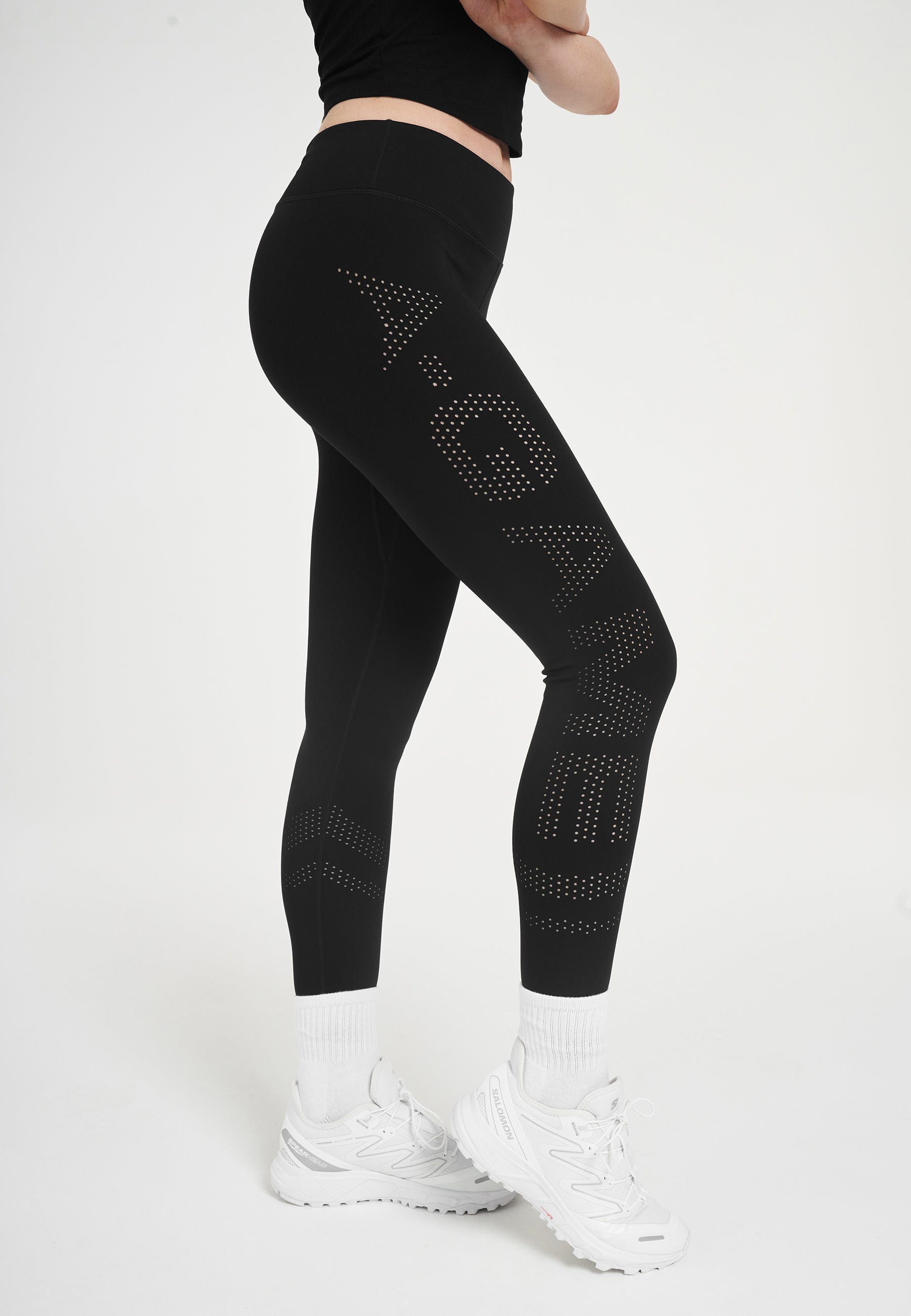 Leggings da allenamento a vita alta A-Game da donna - Neri