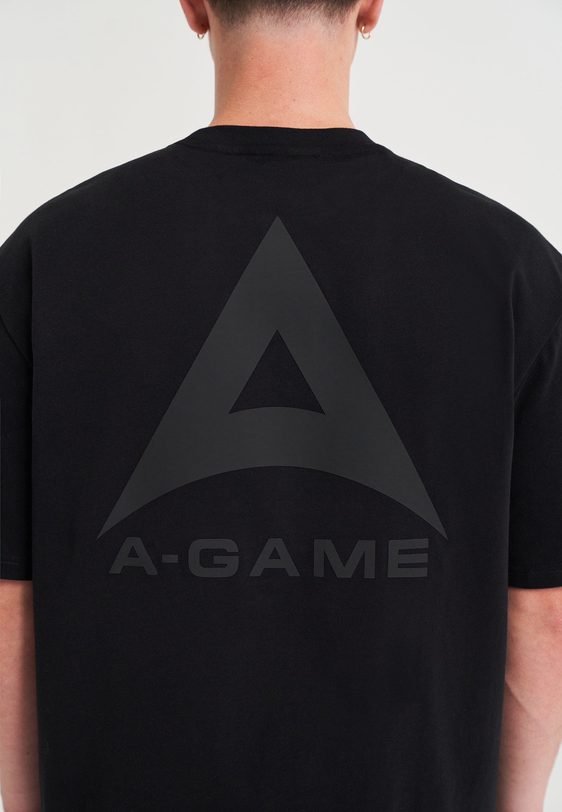 T-shirt comoda con grafica e logo A-Game da uomo - Nera