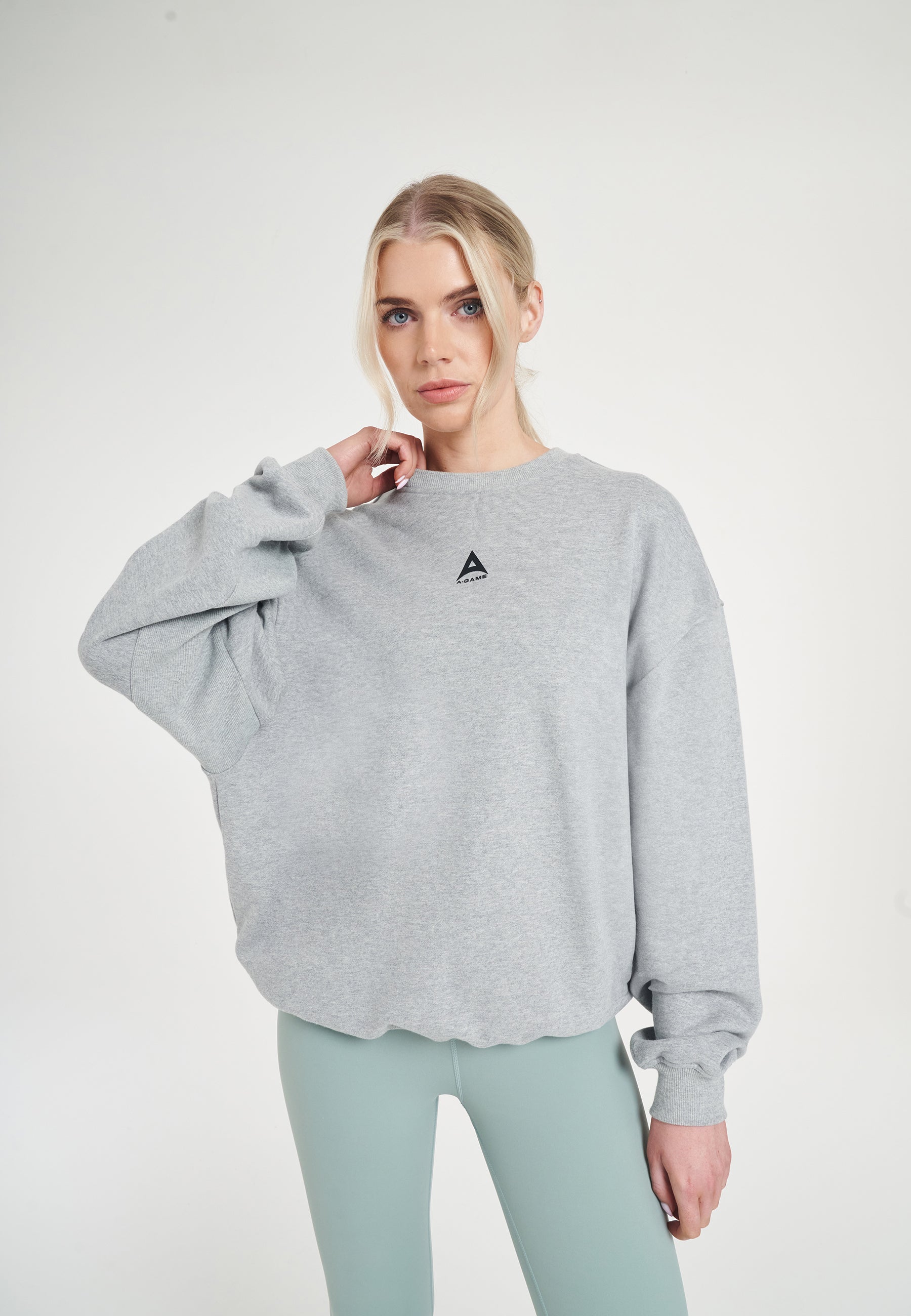 Felpa grafica da donna con logo Icon A-Game - Grigio Marl