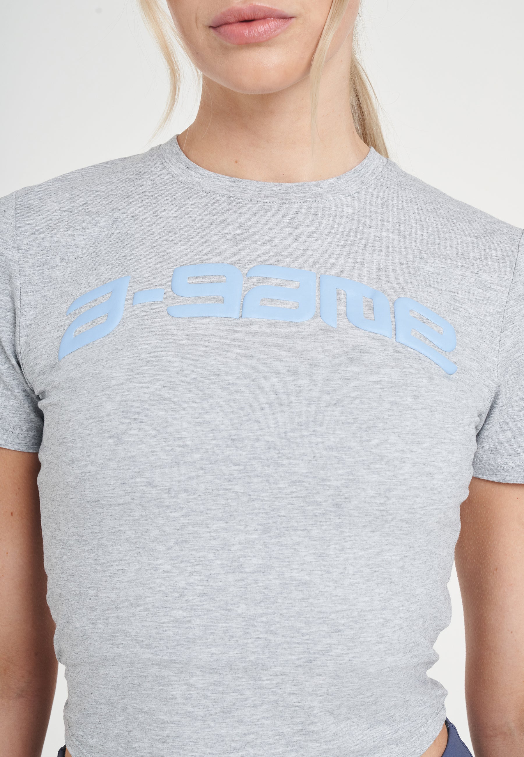 T-shirt aderente con logo A-Game Rotate da donna - Grigio Marl