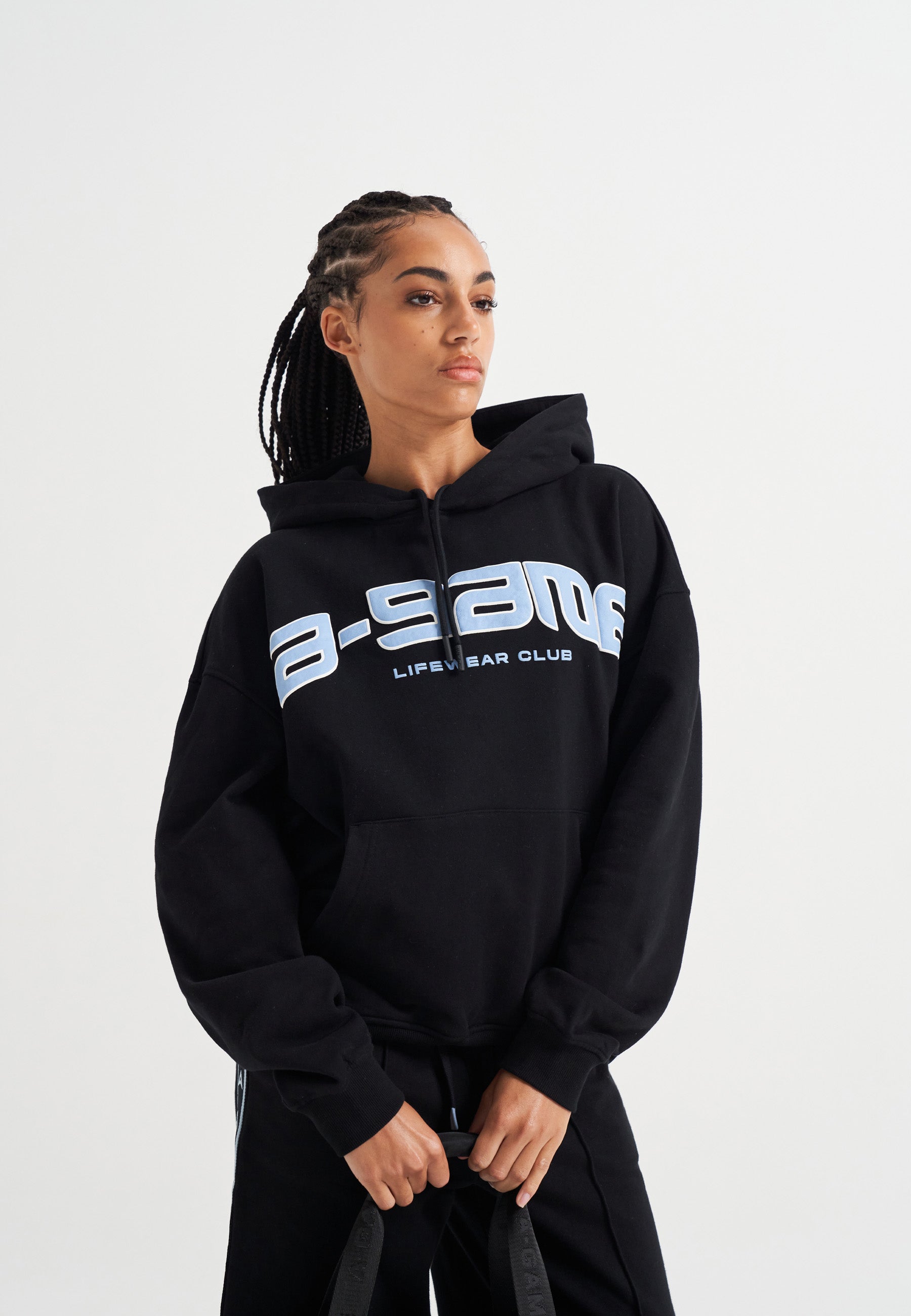 Felpa con cappuccio grafica con logo A-Game Rotate da donna - Nera