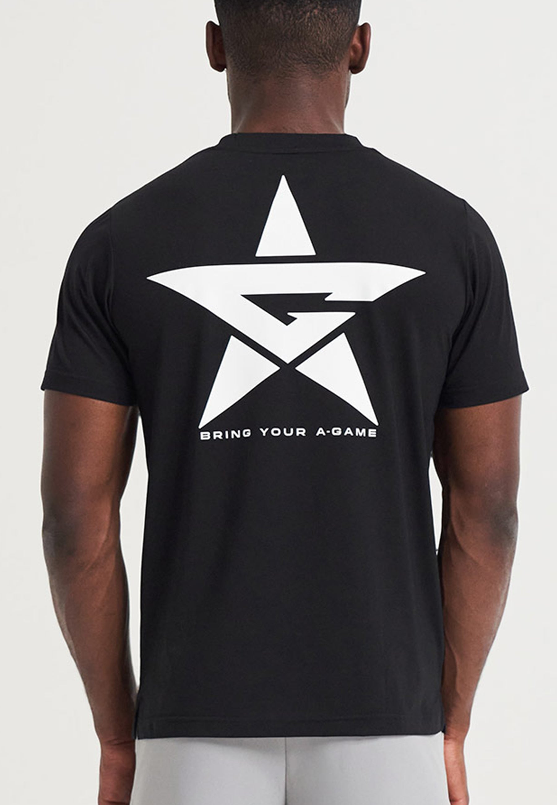 T-shirt da uomo con logo grafico A-Game Star - Nera