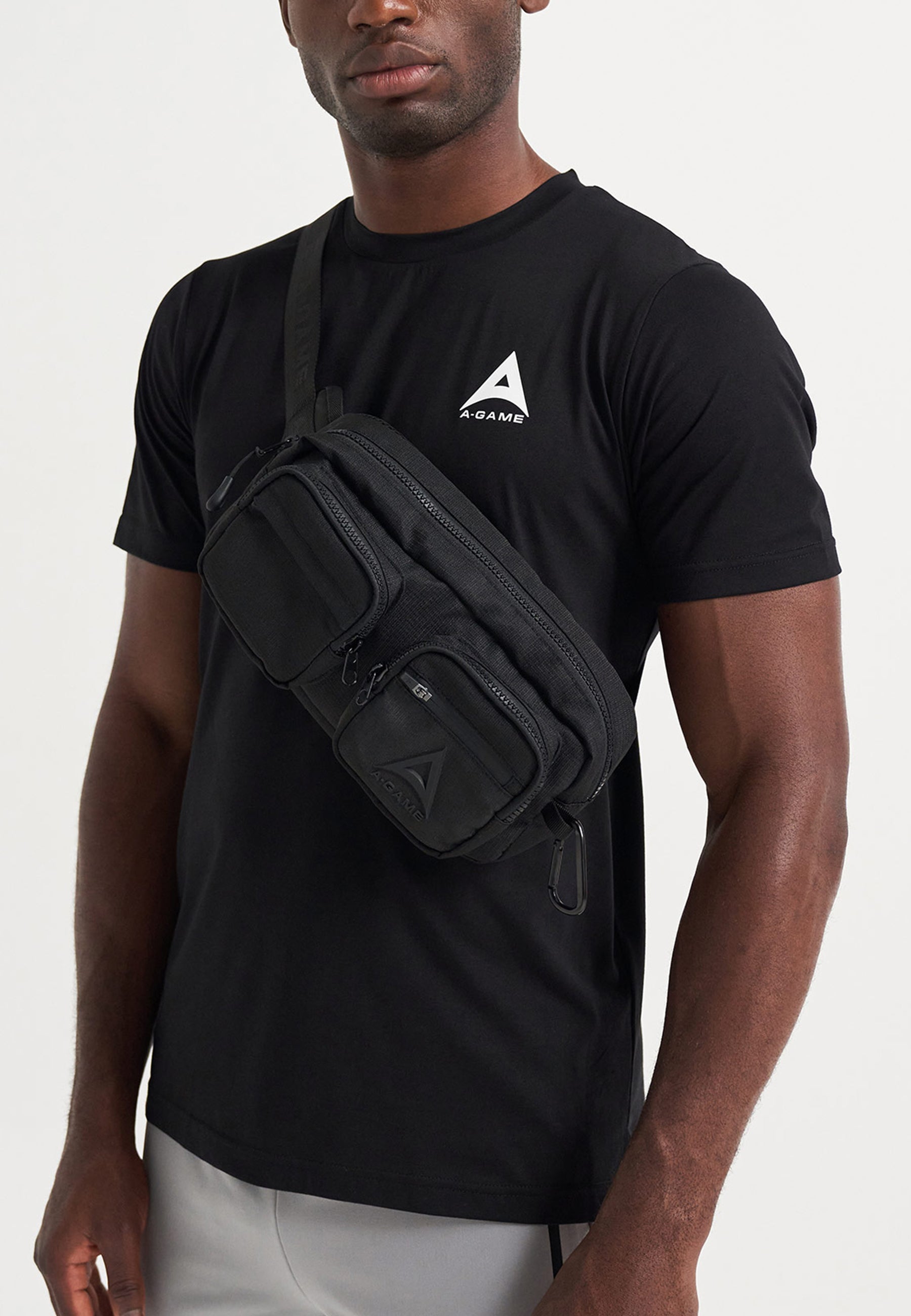 T-shirt da uomo con logo grafico A-Game Star - Nera