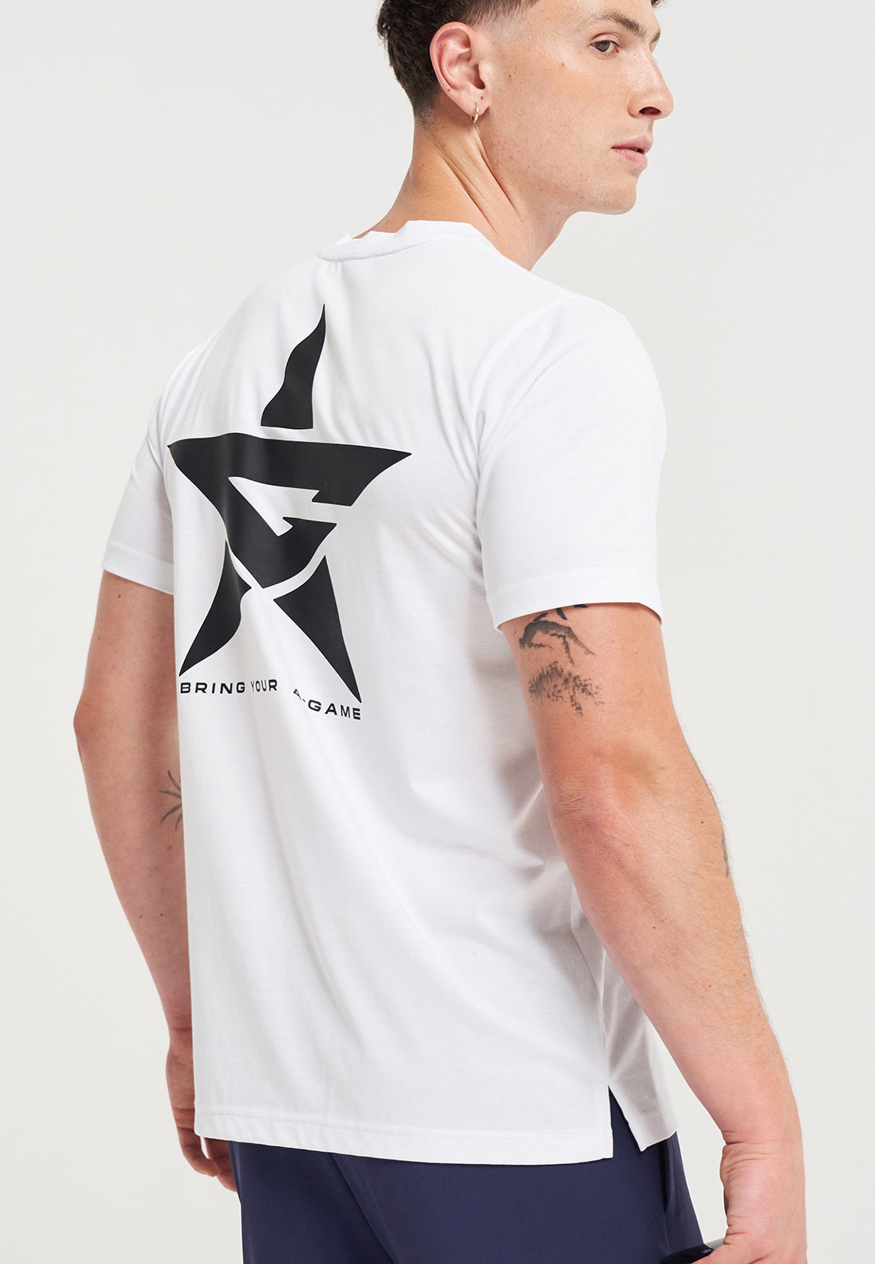 T-SHIRT AVEC LOGO GRAPHIQUE A-GAME STAR POUR HOMMES - BLANC