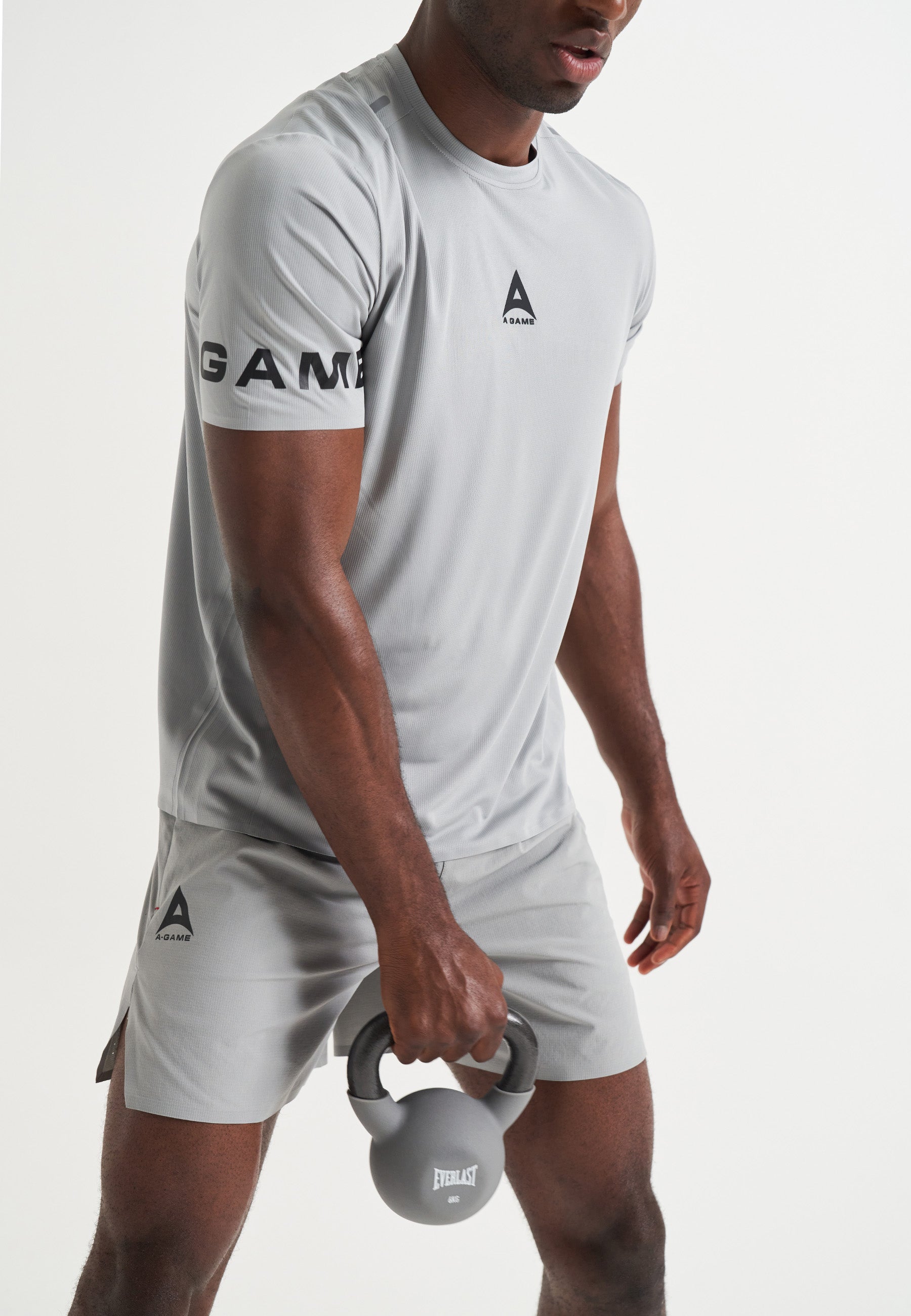 MENS A-GAME TRAINING SHORTS - STEEL GREY