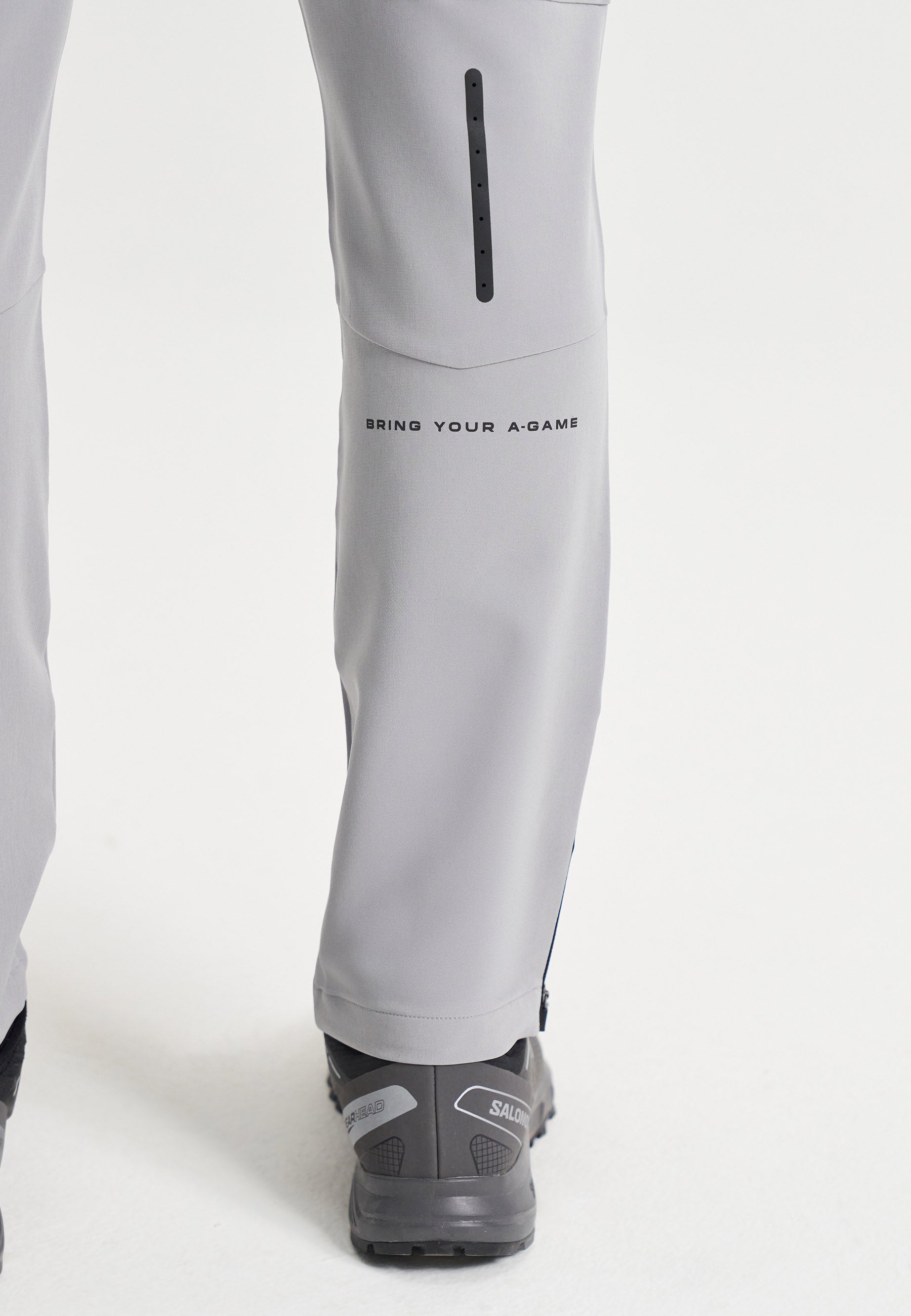 PANTALON ZIPPÉ D'ENTRAÎNEMENT A-GAME POUR HOMMES - GRIS ACIER