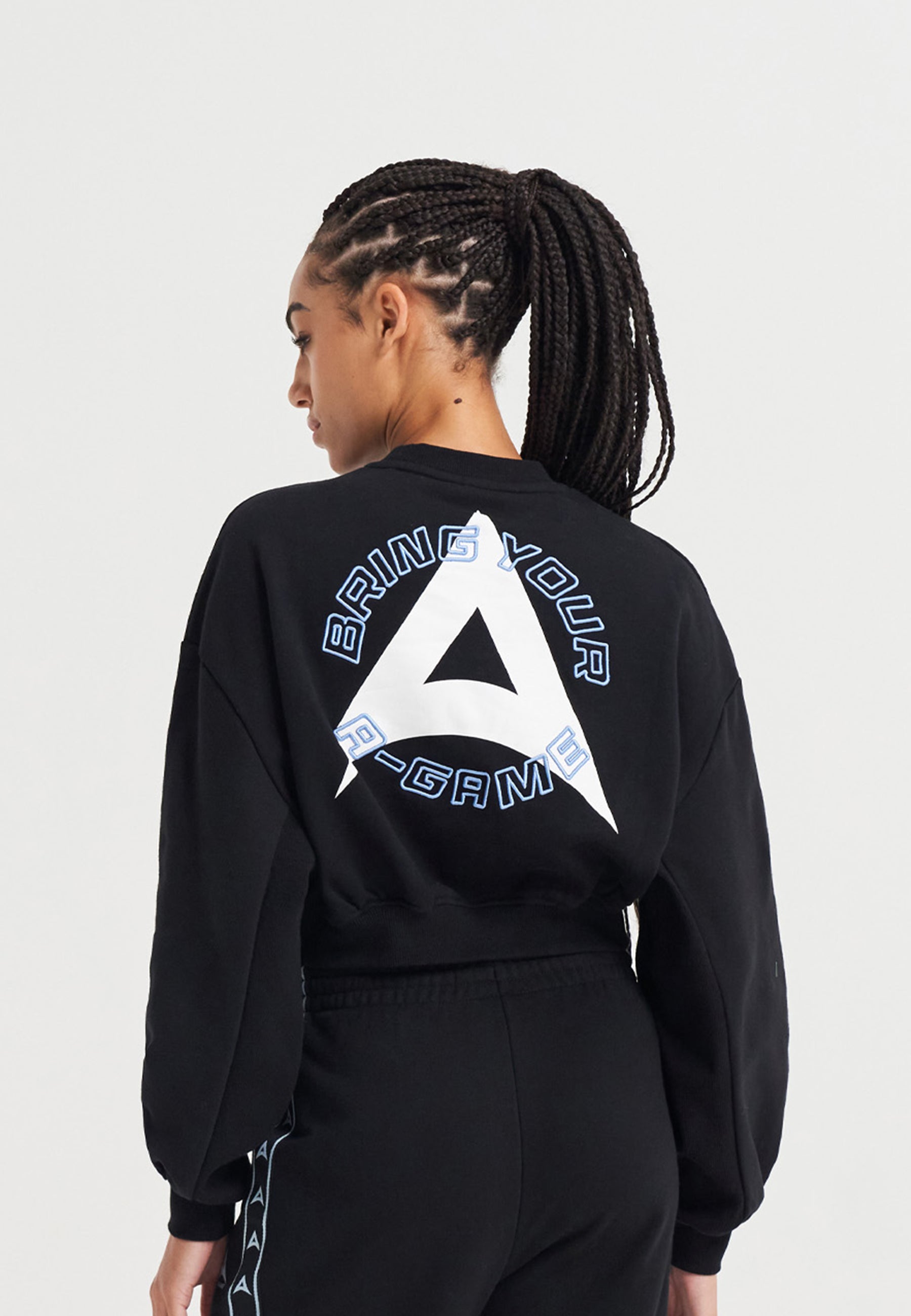 Felpa corta Bring Your A-Game da donna - Nera