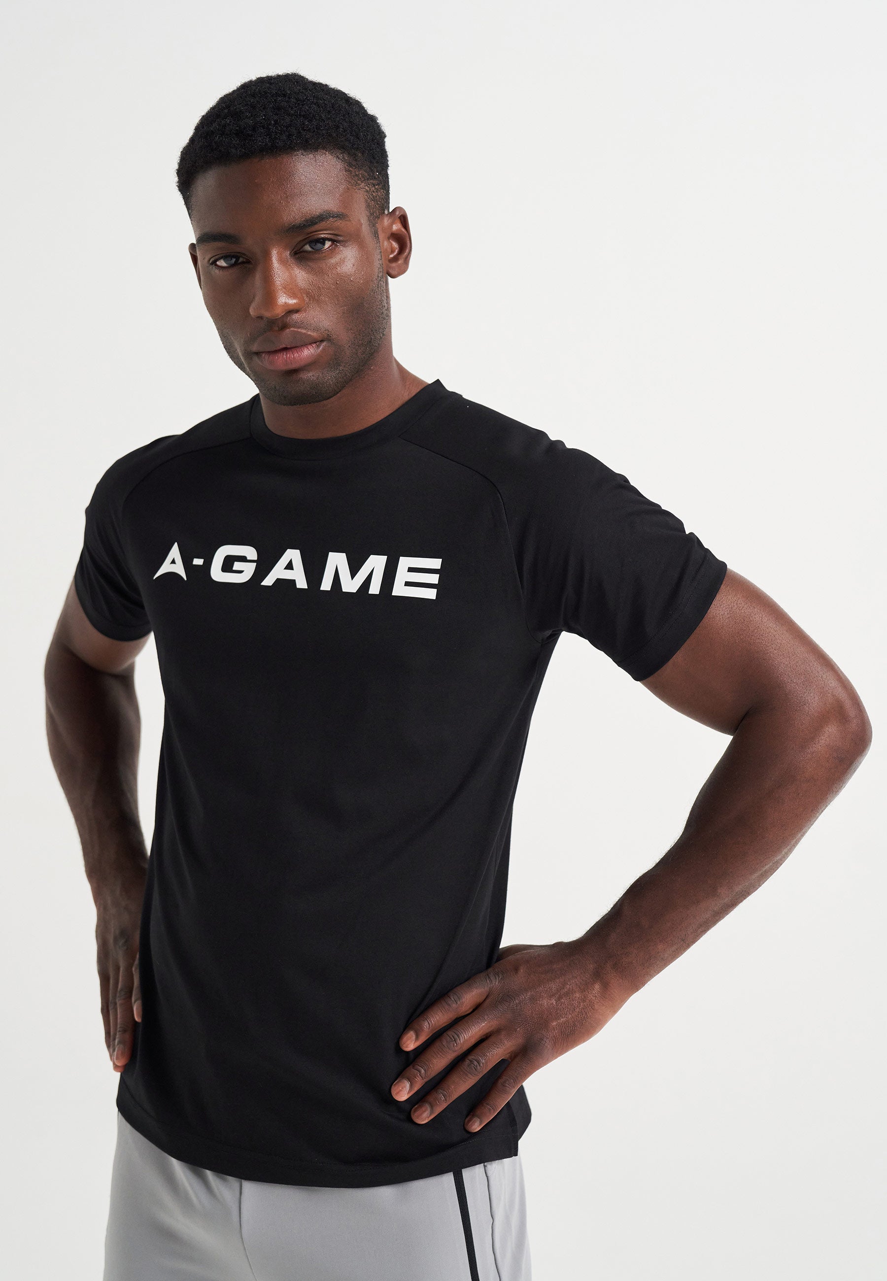 T-SHIRT AVEC LOGO GRAPHIQUE POUR HOMMES APPORTEZ VOTRE A-GAME - NOIR