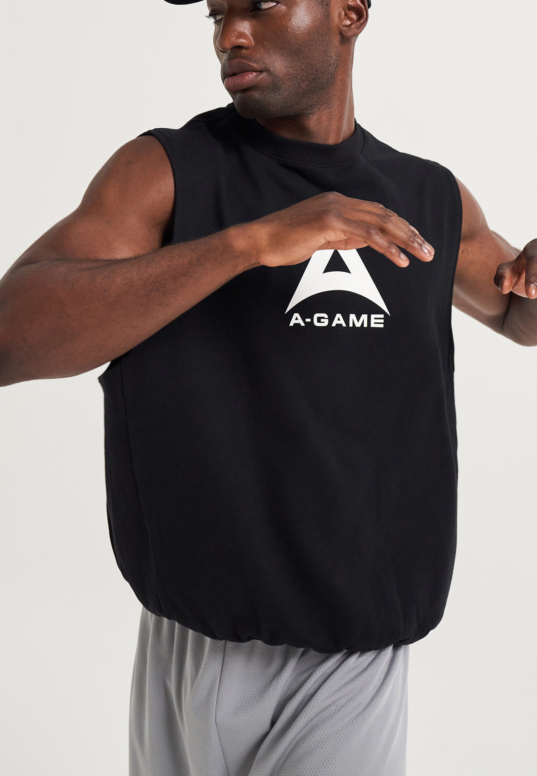 SWEAT-SHIRT SANS MANCHES GRAPHIQUE POUR HOMMES BRING YOUR A-GAME - NOIR