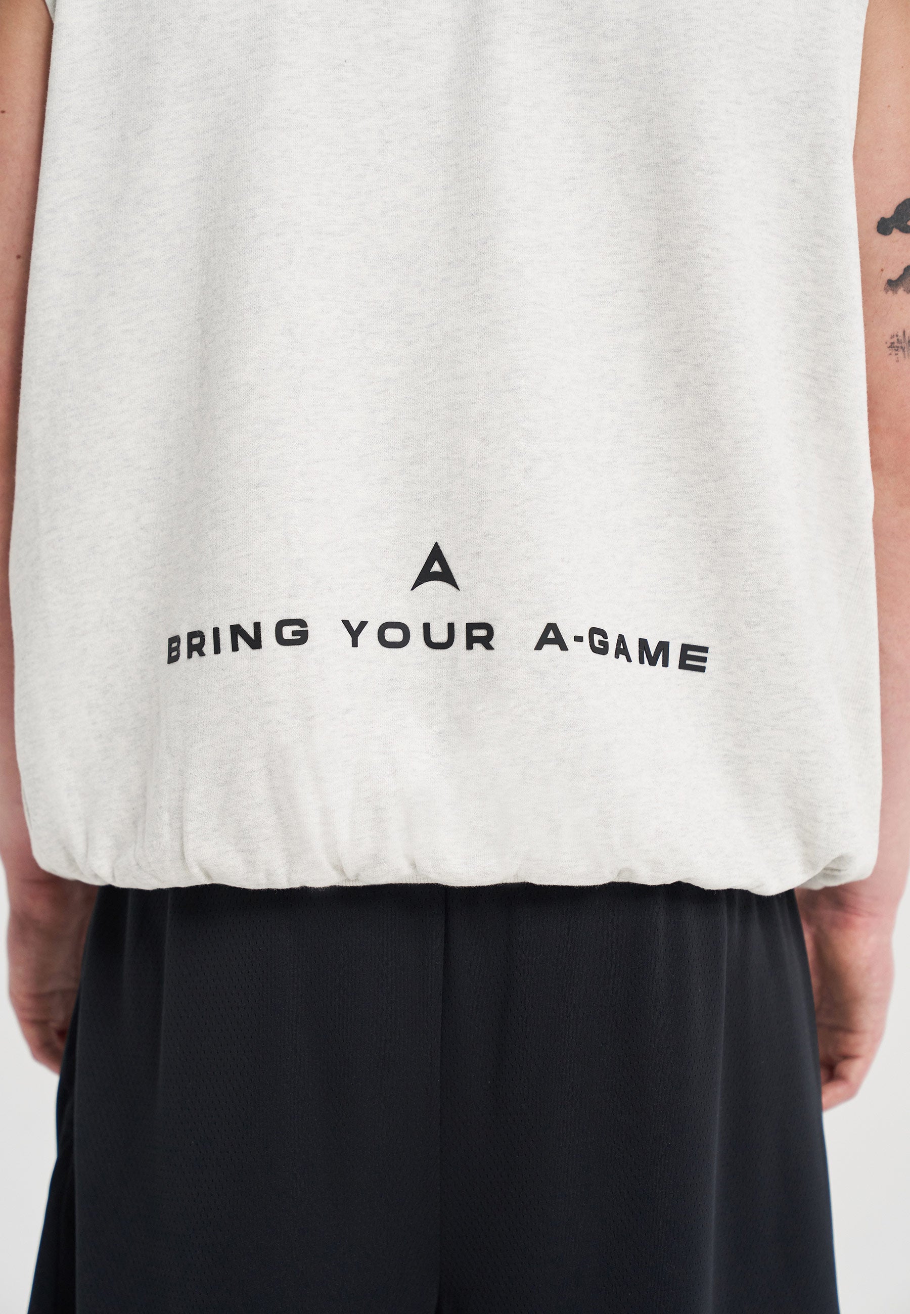 Felpa senza maniche con grafica Bring Your A-Game da uomo - Snow Marl
