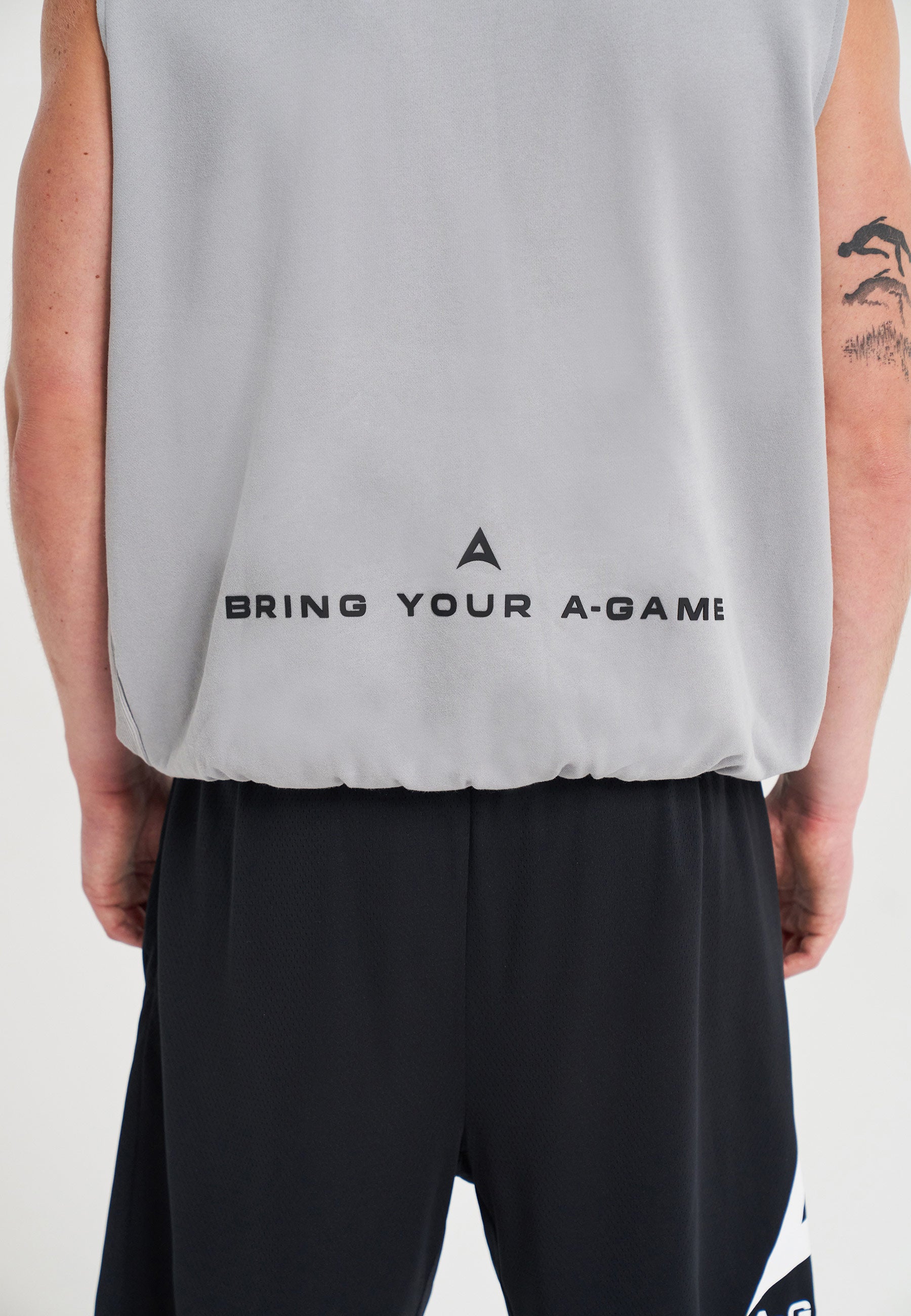 Felpa senza maniche con grafica Bring Your A-Game da uomo - Grigio acciaio