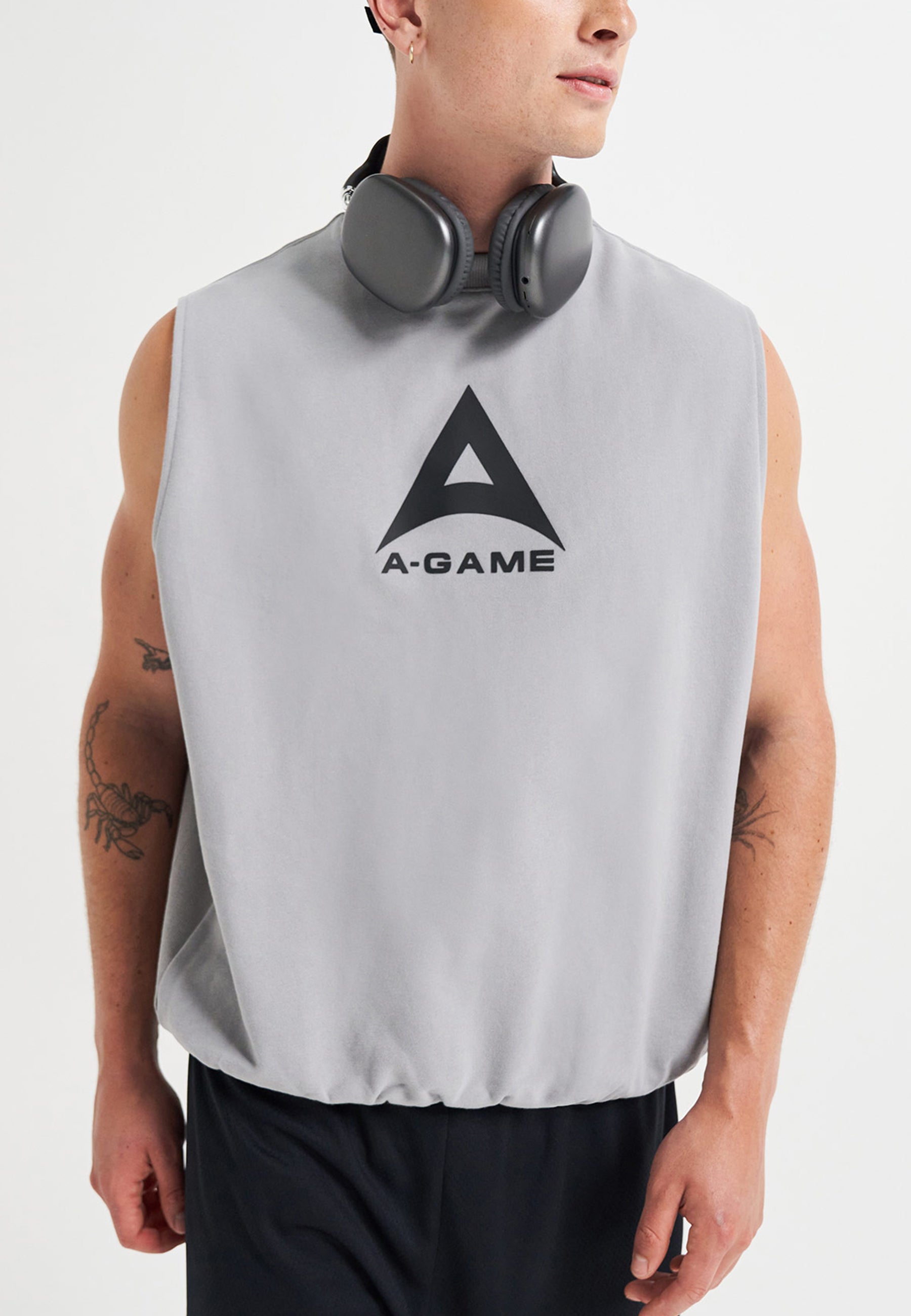 Felpa senza maniche con grafica Bring Your A-Game da uomo - Grigio acciaio