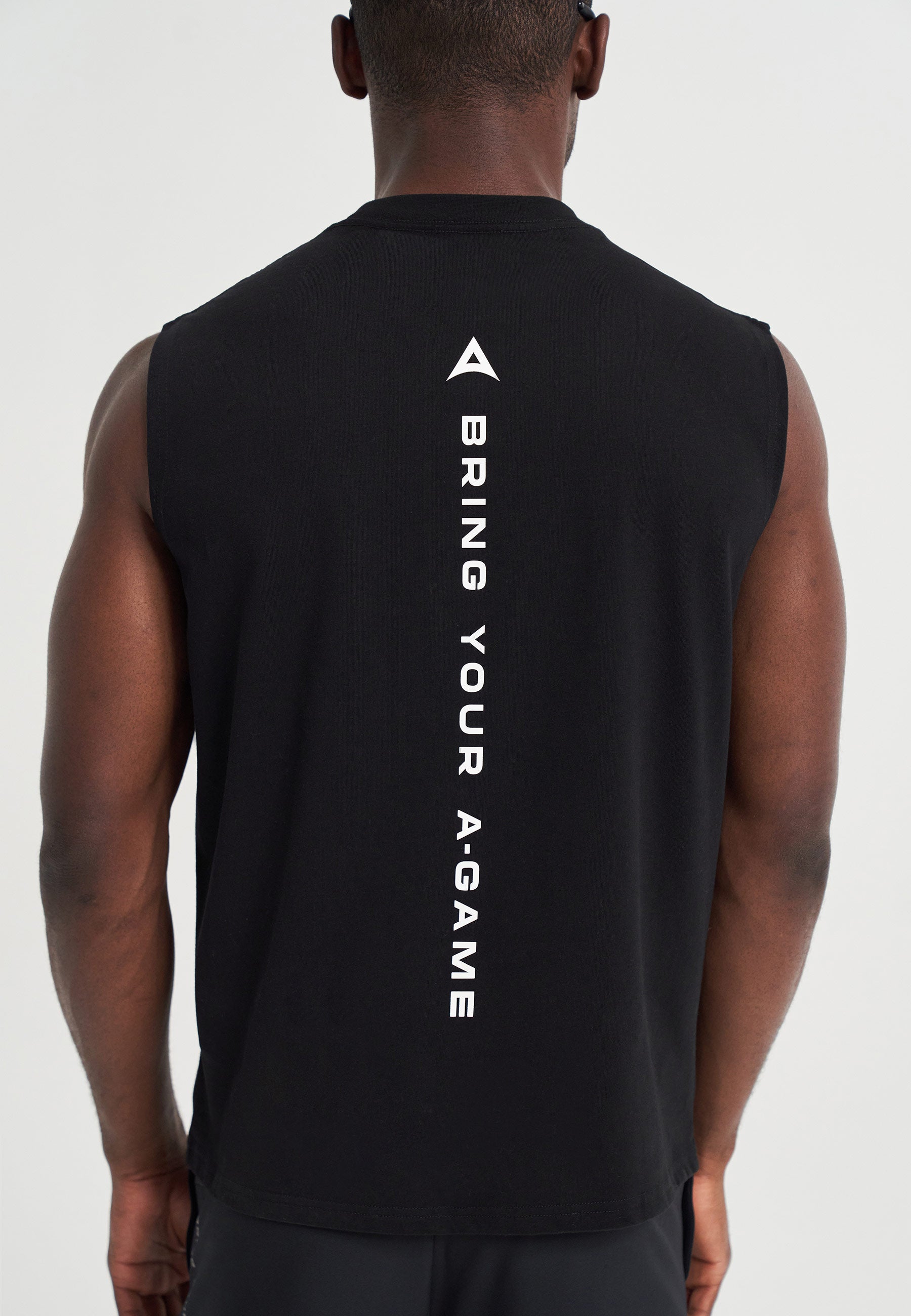 Maglietta senza maniche grafica Bring Your A-Game da uomo - nera