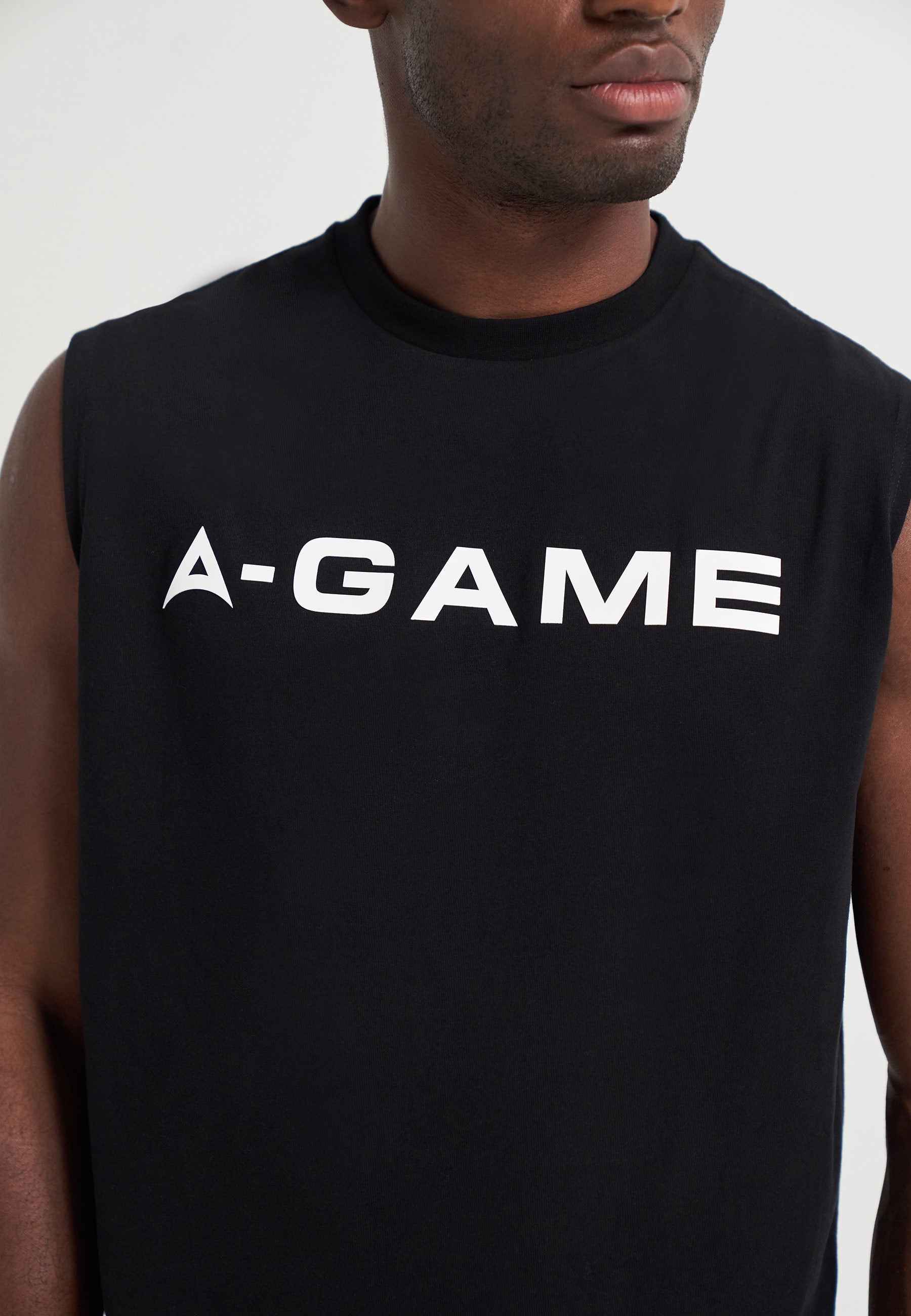 Maglietta senza maniche grafica Bring Your A-Game da uomo - nera