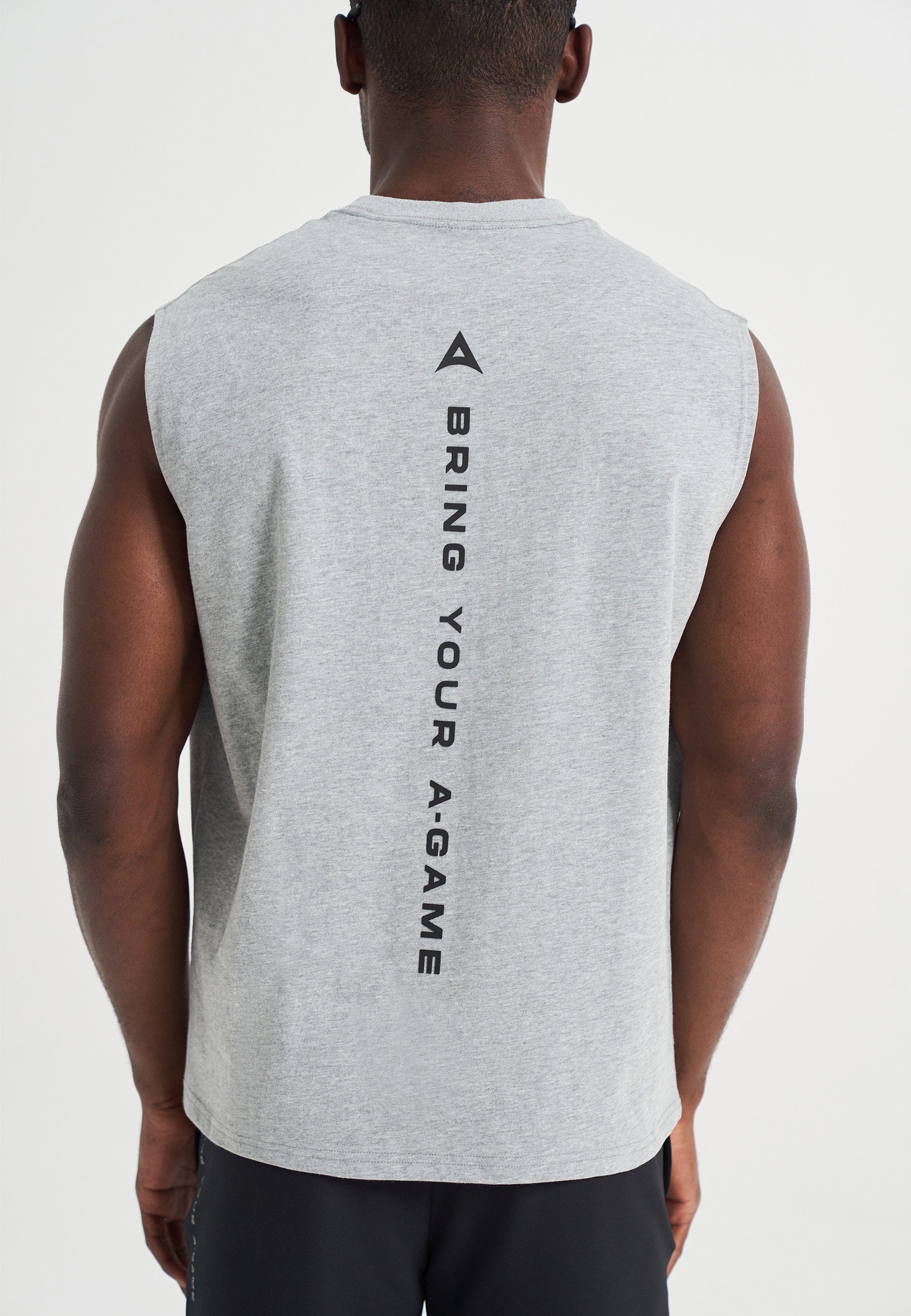 Maglietta senza maniche grafica Bring Your A-Game da uomo - Grigio Marl