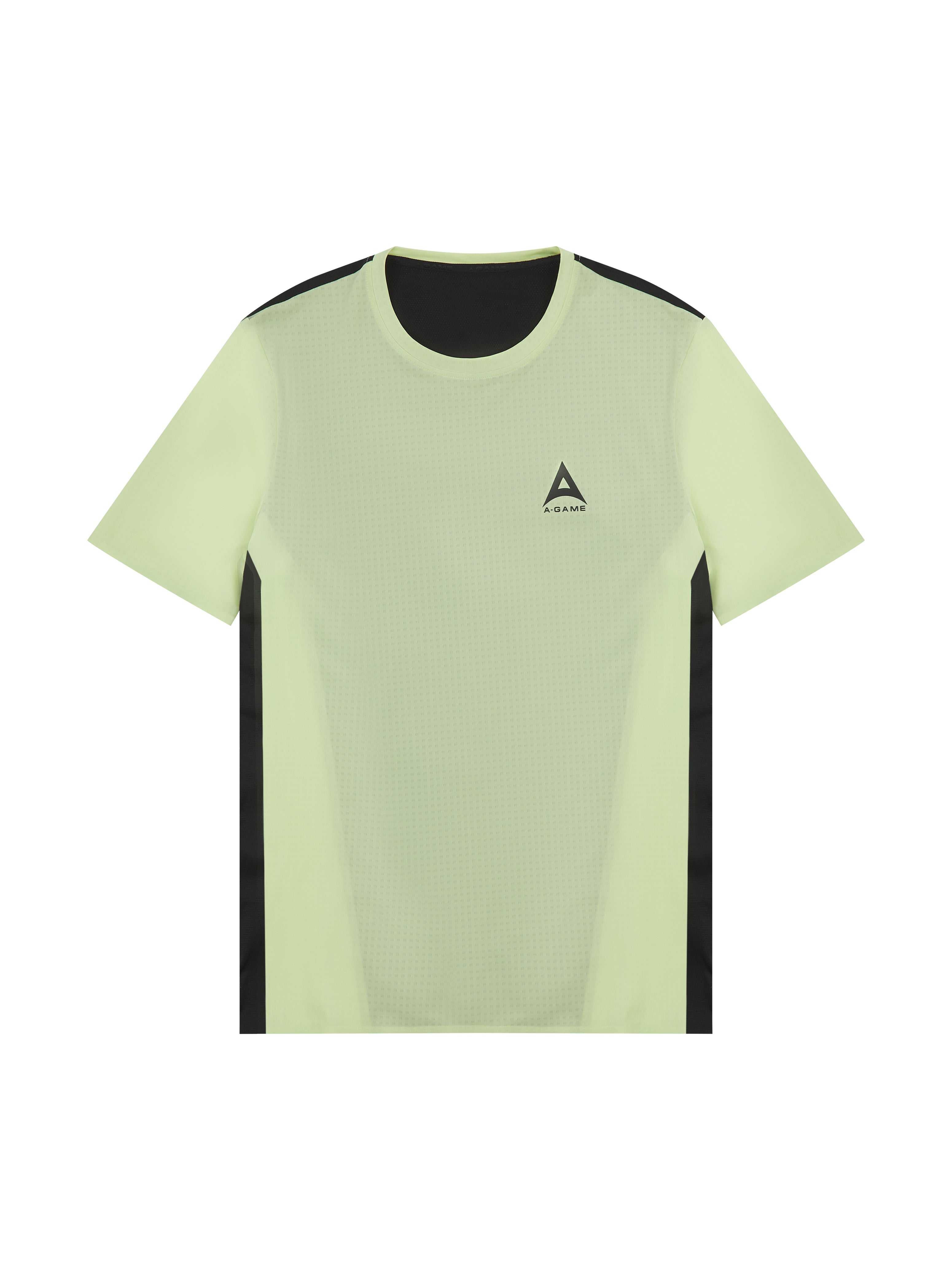 T-shirt d'entraînement à empiècements A-Game pour hommes - Citron vert/Noir