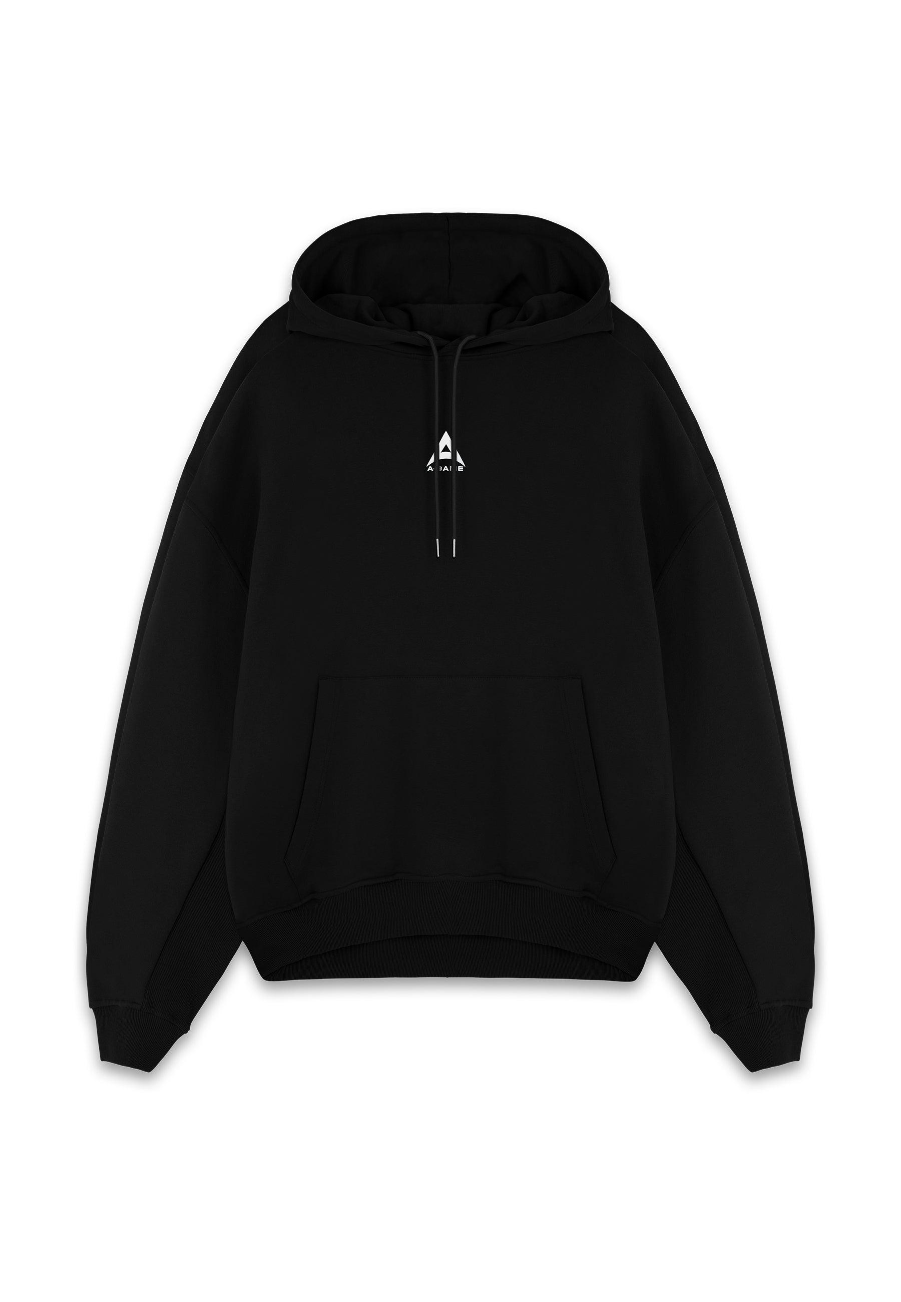 SWEAT À CAPUCHE DÉCONTRACTÉ GRAPHIQUE AVEC LOGO A-GAME POUR HOMMES - NOIR