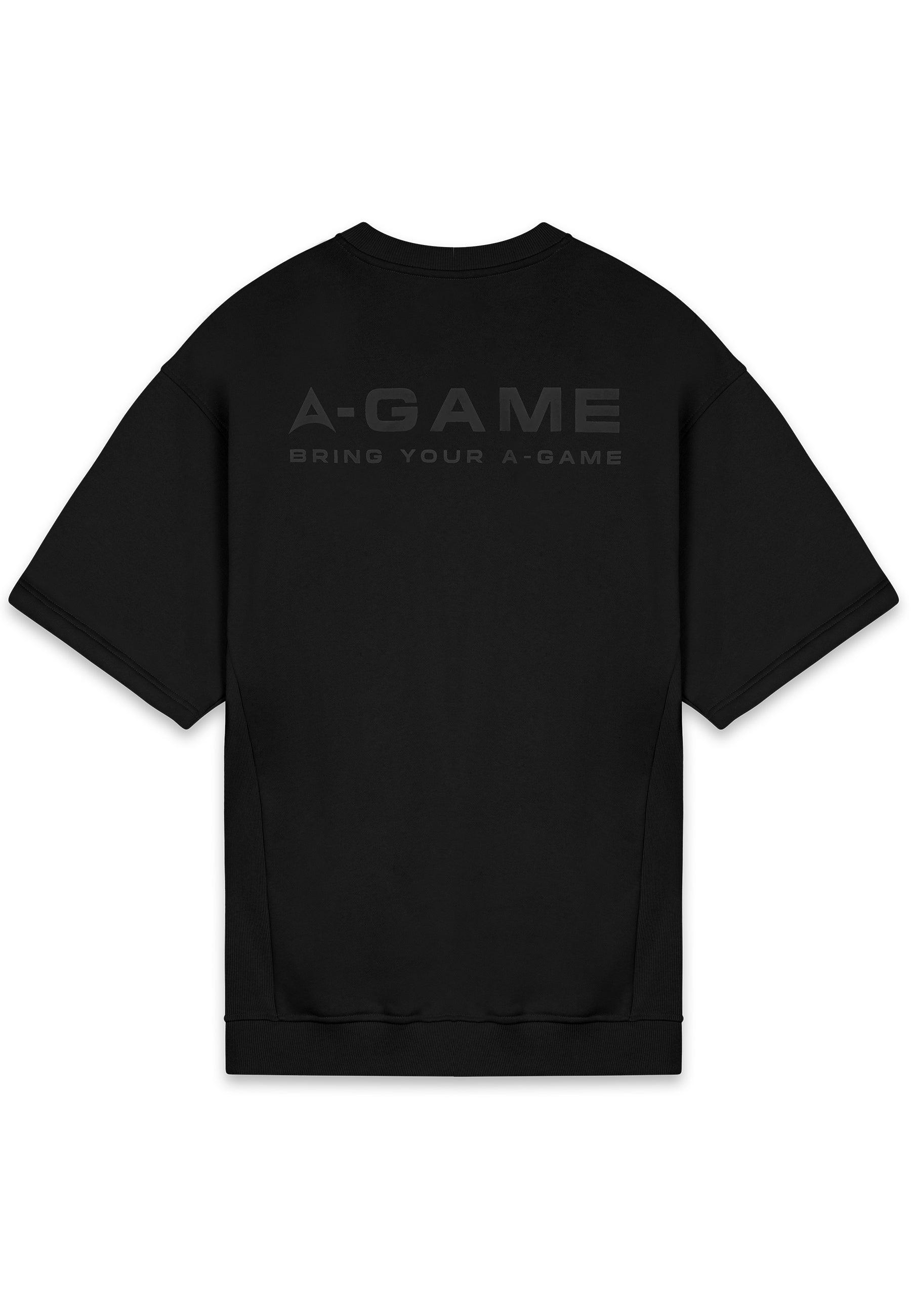 Felpa a maniche corte con logo grafico A-Game da uomo - Nera