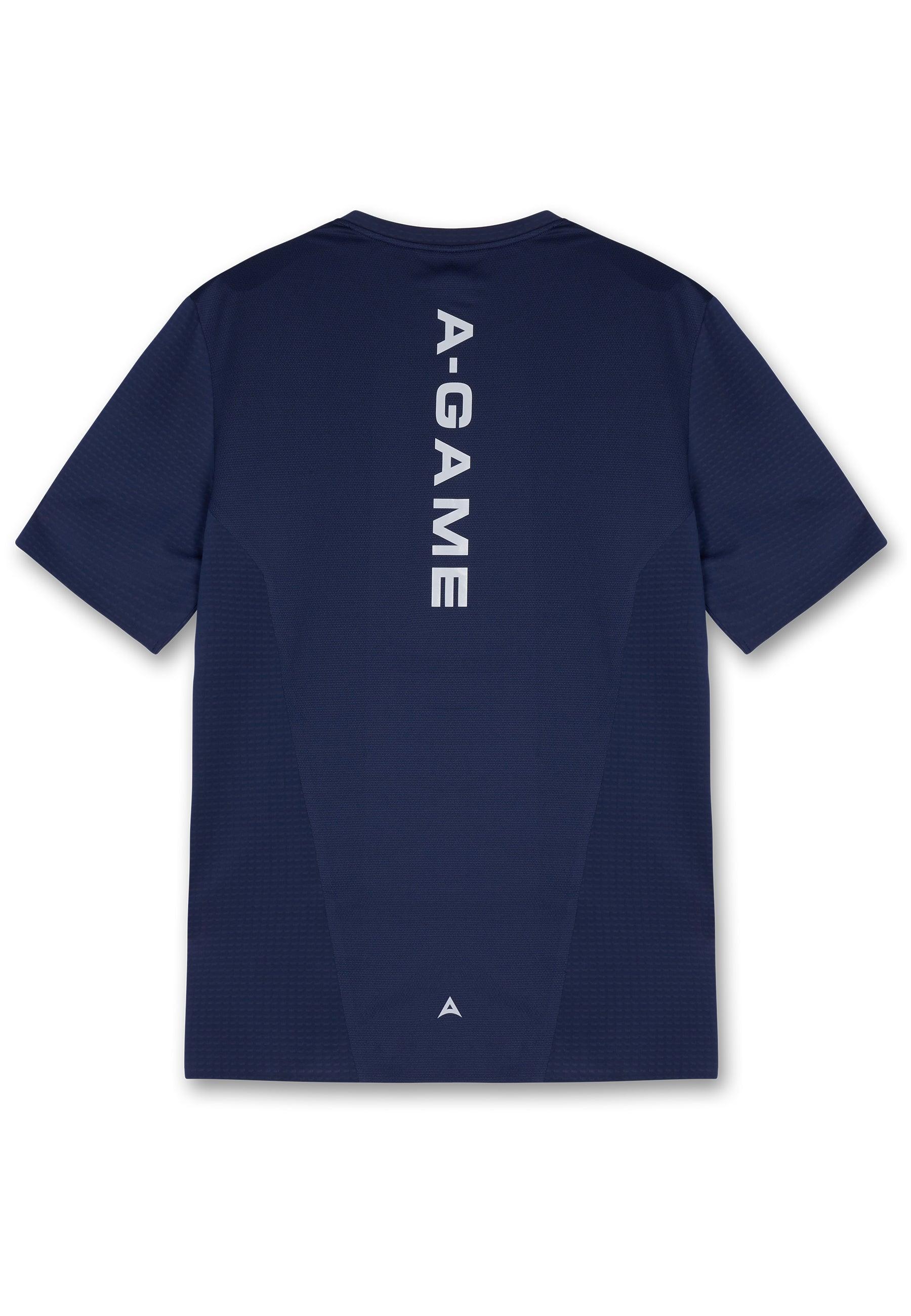 T-SHIRT D'ENTRAÎNEMENT À PANNEAUX A-GAME POUR HOMMES - MARINE