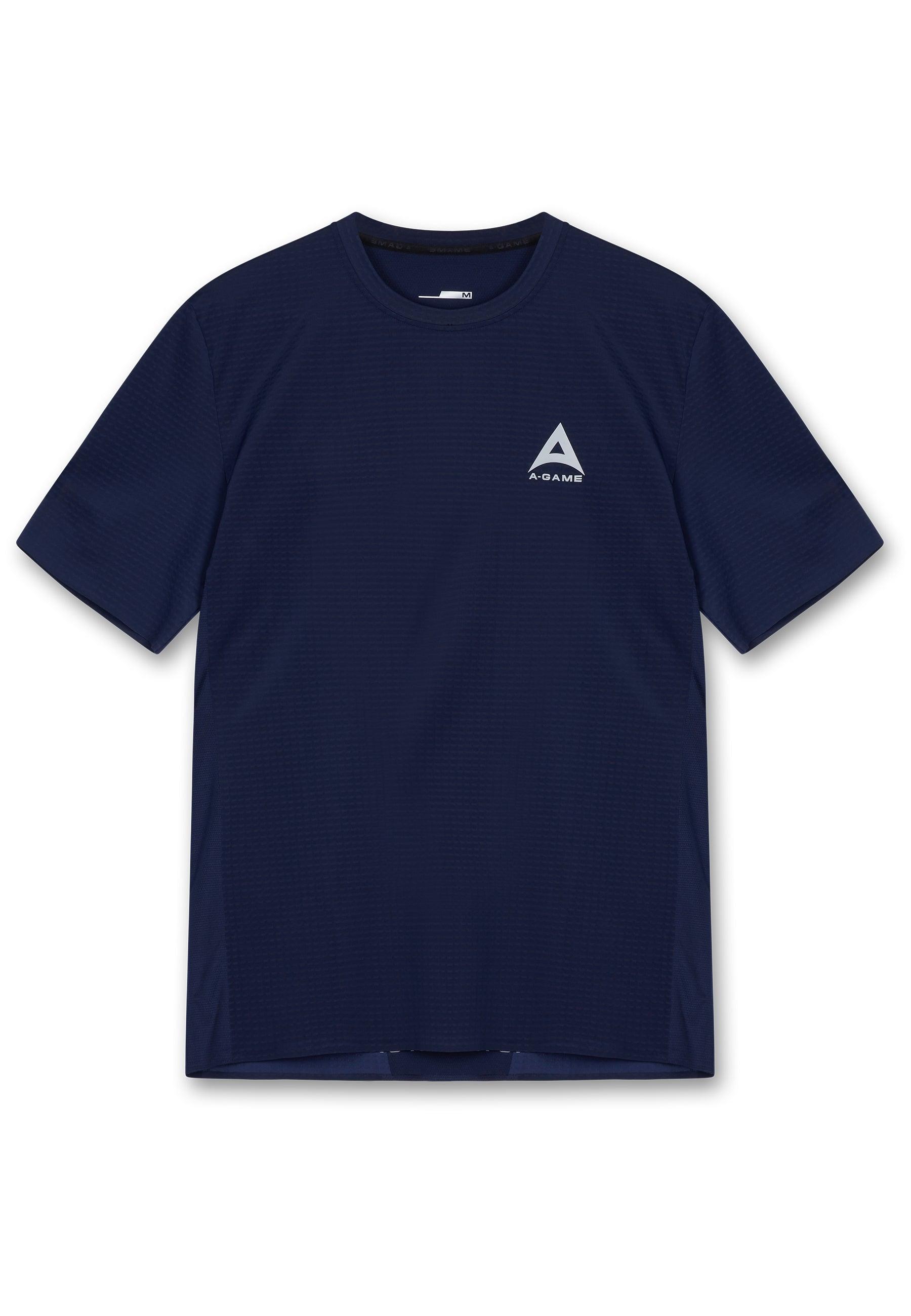 T-SHIRT D'ENTRAÎNEMENT À PANNEAUX A-GAME POUR HOMMES - MARINE