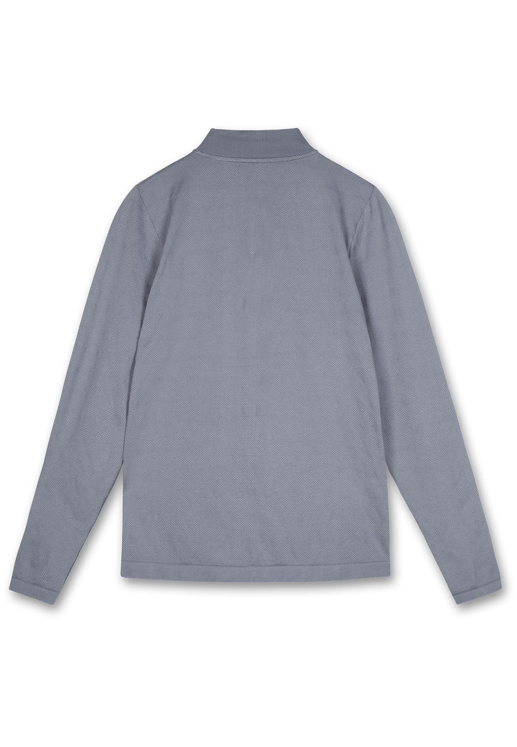 HAUT À MANCHES LONGUES D'ENTRAÎNEMENT AVEC LOGO SANS COUTURE A-GAME POUR HOMMES - GRIS ACIER