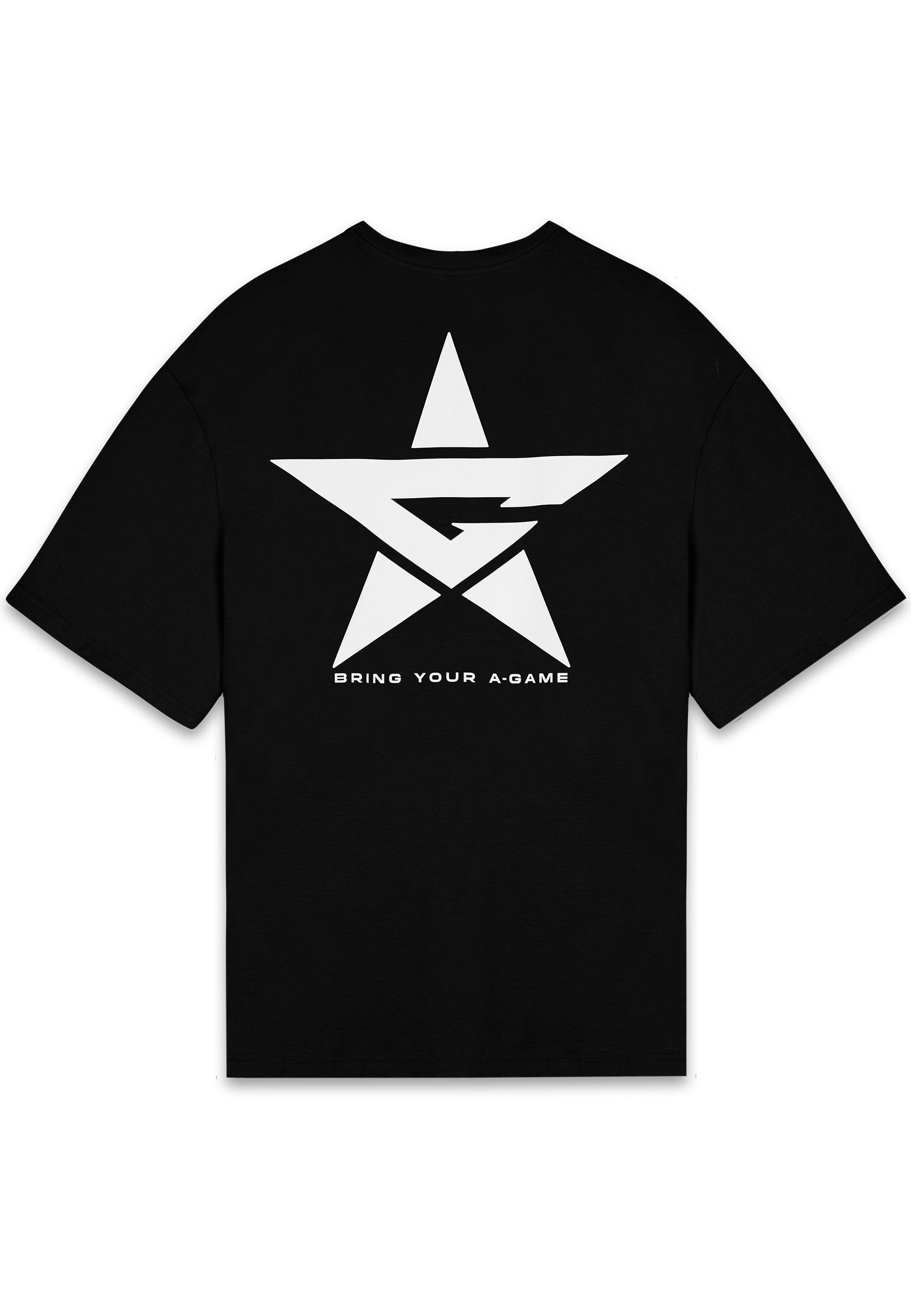 T-shirt da uomo con logo grafico A-Game Star - Nera