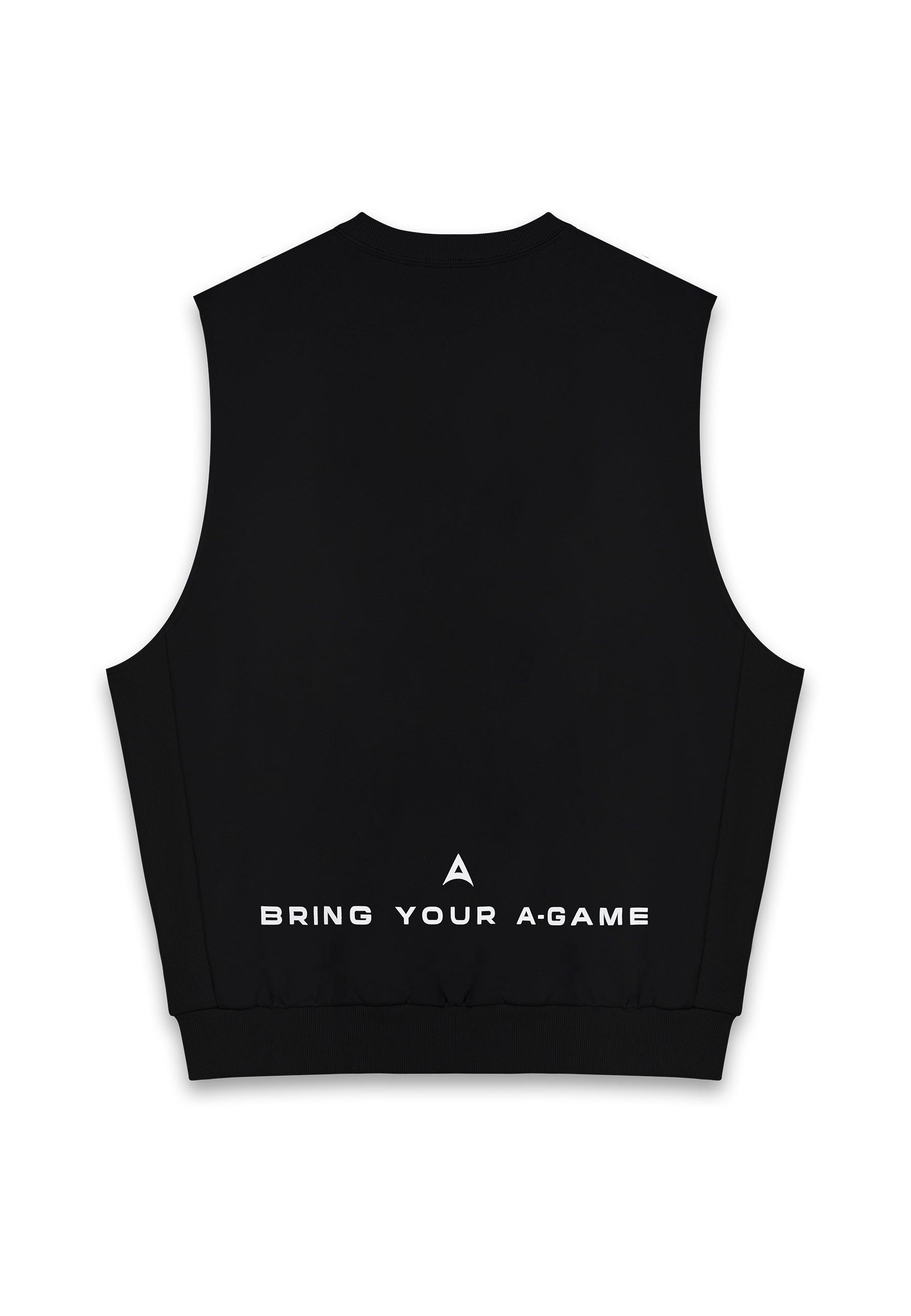 SWEAT-SHIRT SANS MANCHES GRAPHIQUE POUR HOMMES BRING YOUR A-GAME - NOIR