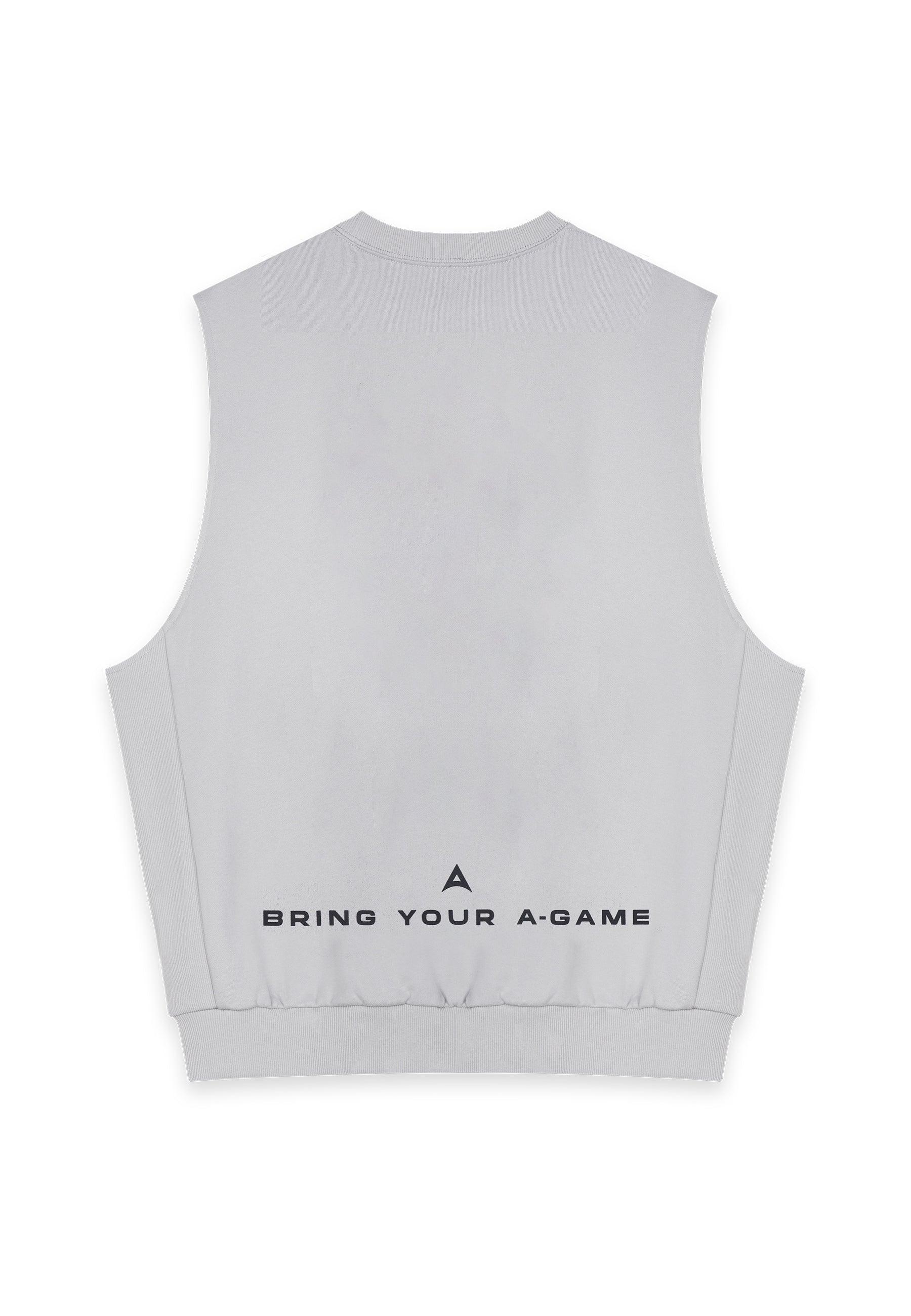 Felpa senza maniche con grafica Bring Your A-Game da uomo - Grigio acciaio