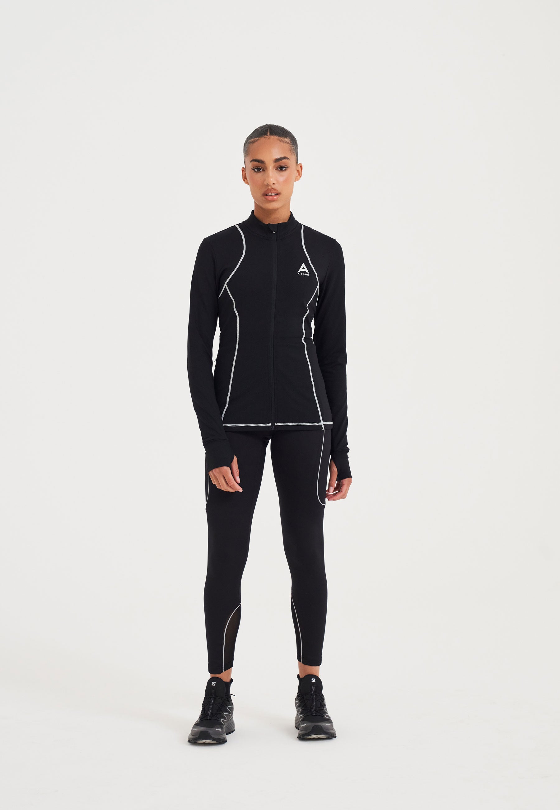Pile termico aderente A-Game da donna - Nero