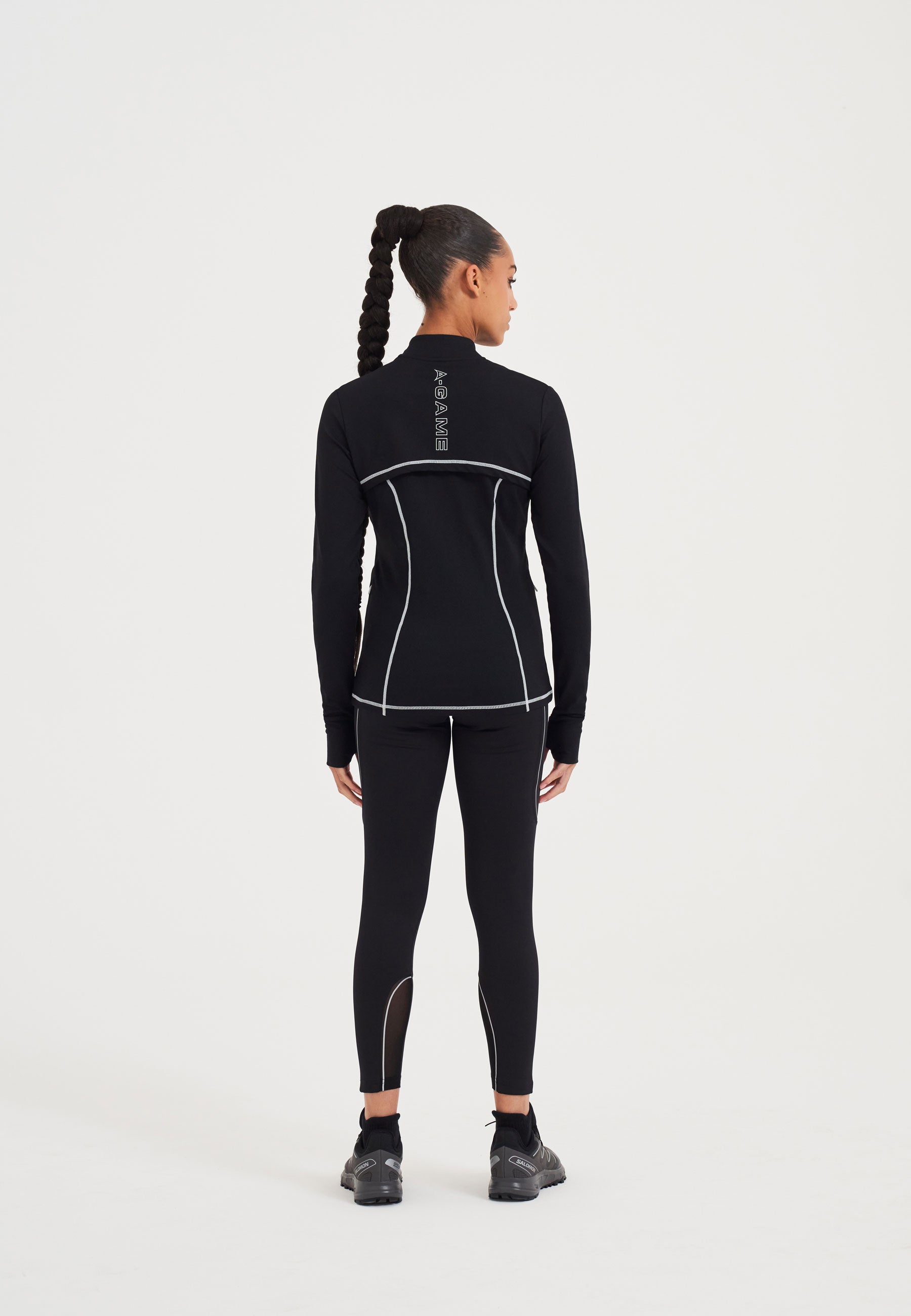 Pile termico aderente A-Game da donna - Nero