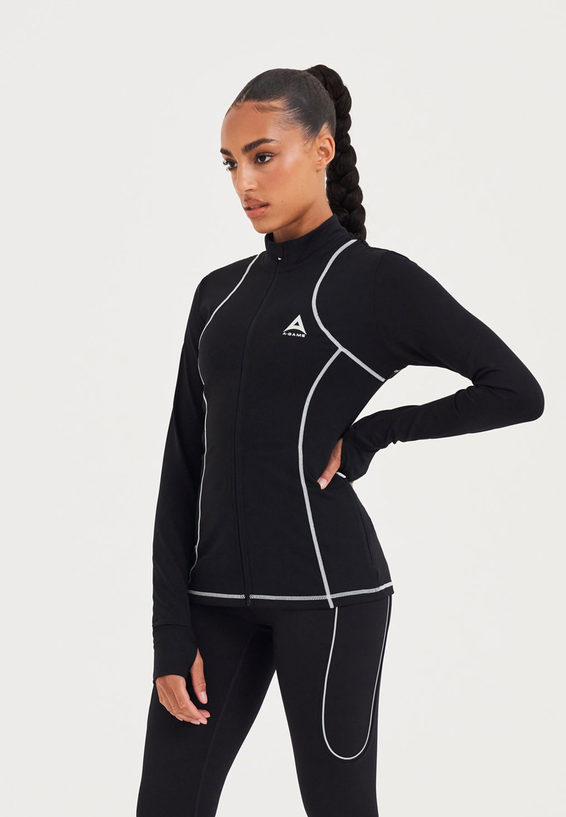 Pile termico aderente A-Game da donna - Nero