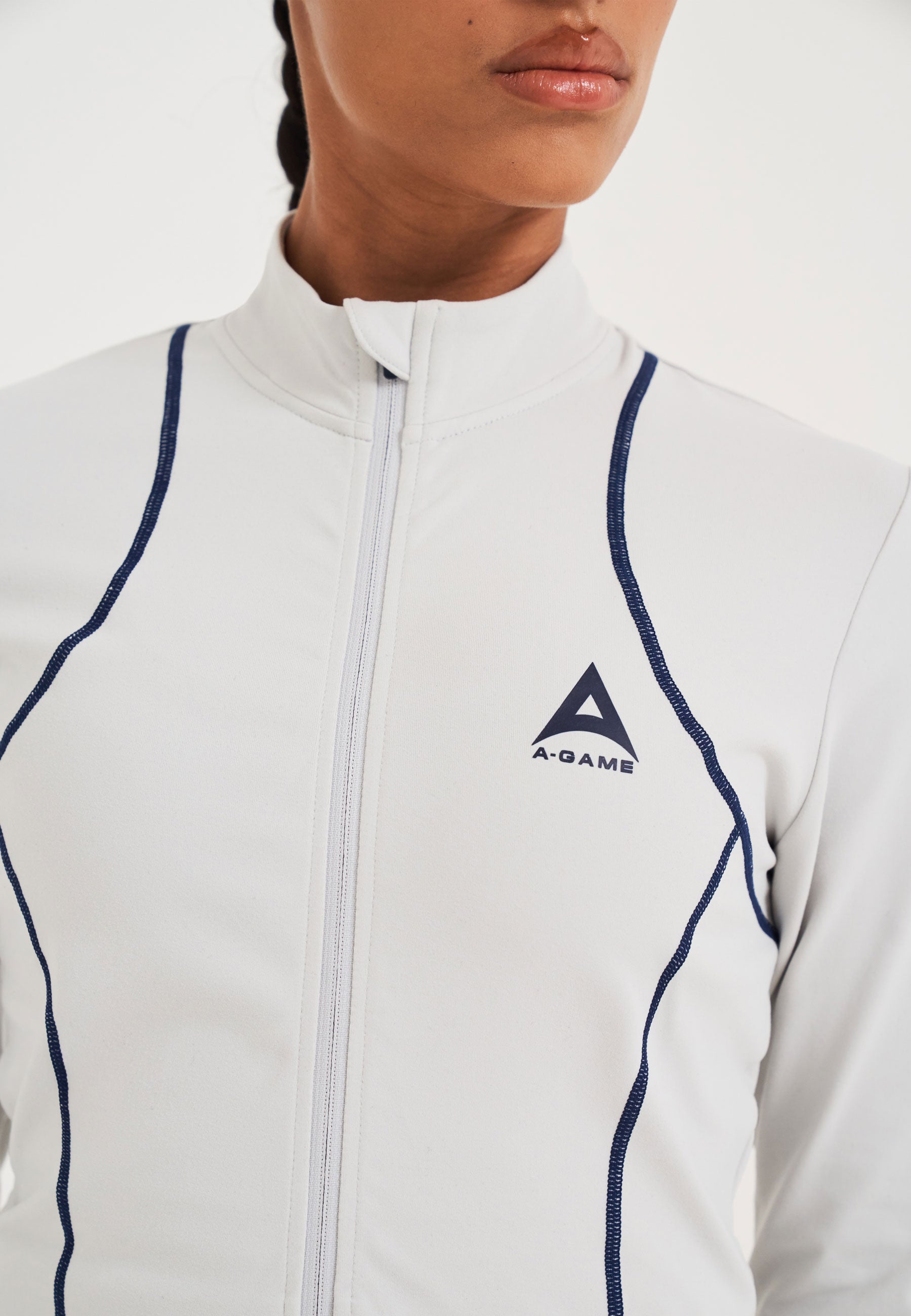Pile termico aderente A-Game da donna - Grigio