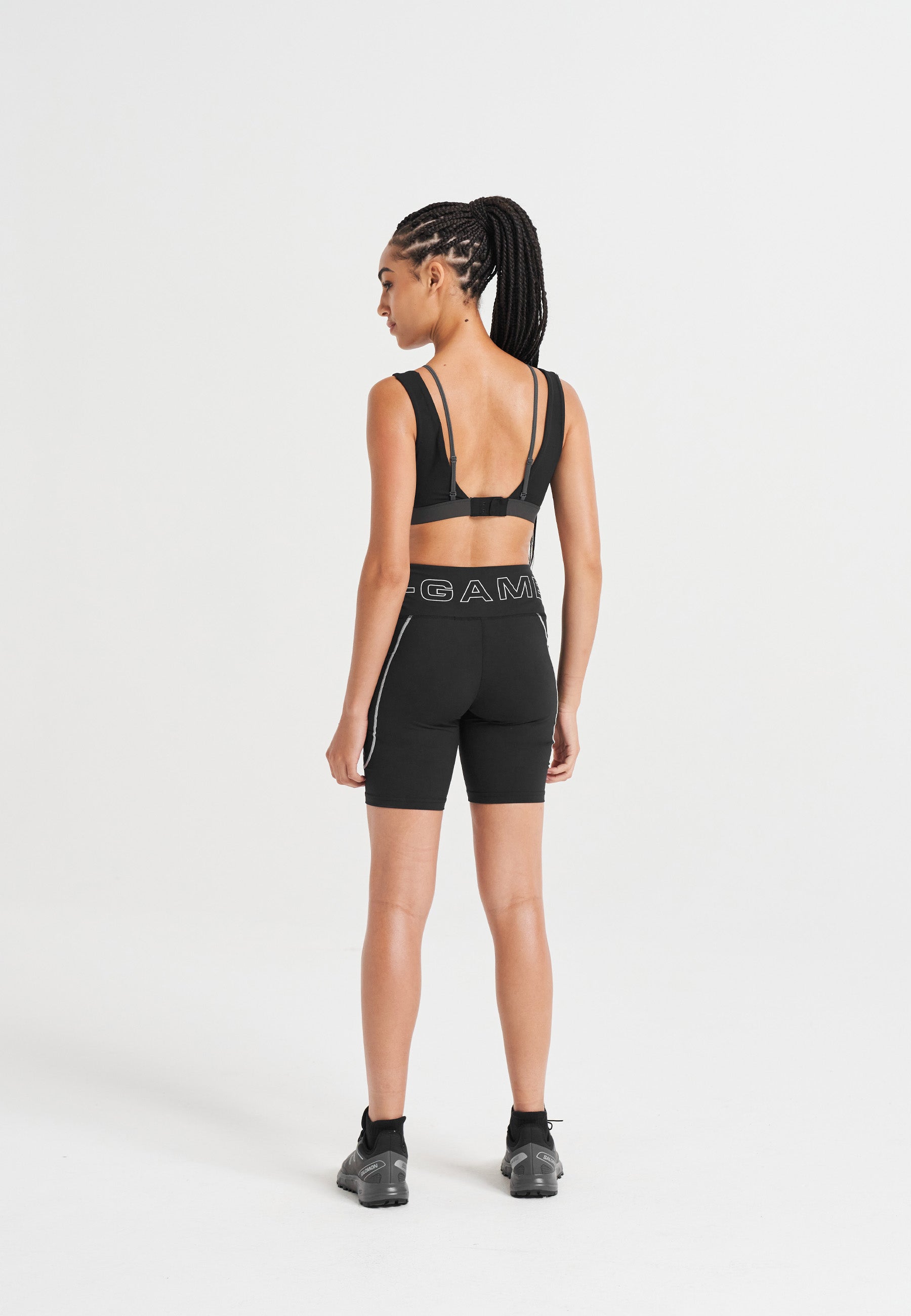 SOUTIEN-GORGE DE SPORT SUPERPOSÉ A-GAME POUR FEMME - NOIR/ASPHALTE