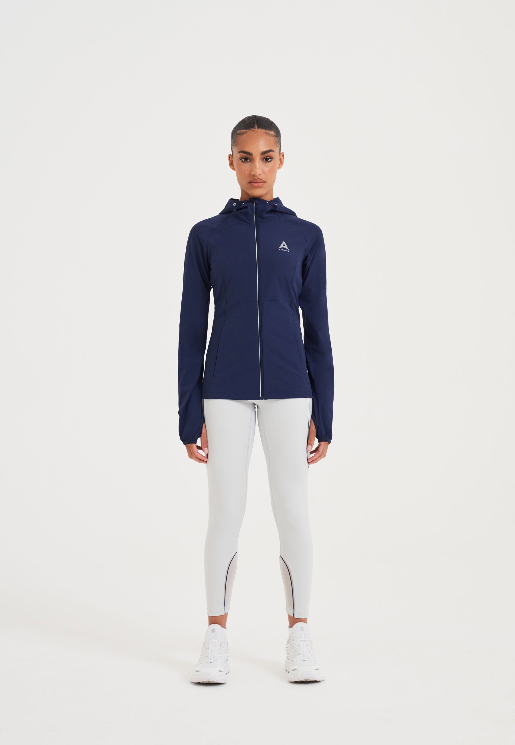 VESTE DE RUNNING AJUSTÉE LÉGÈRE A-GAME POUR FEMME - BLEU COURONNE/ARGENT