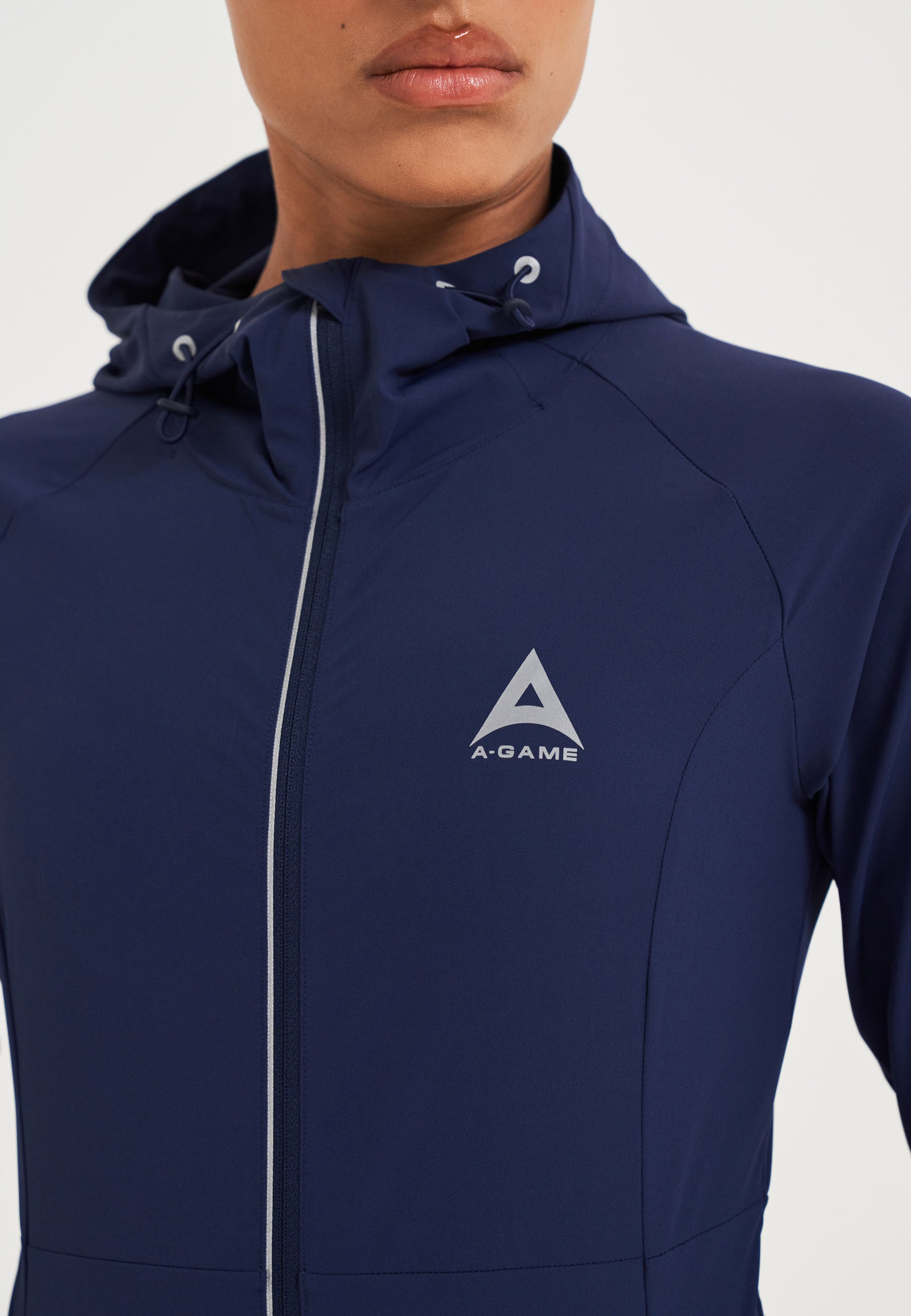 VESTE DE RUNNING AJUSTÉE LÉGÈRE A-GAME POUR FEMME - BLEU COURONNE/ARGENT