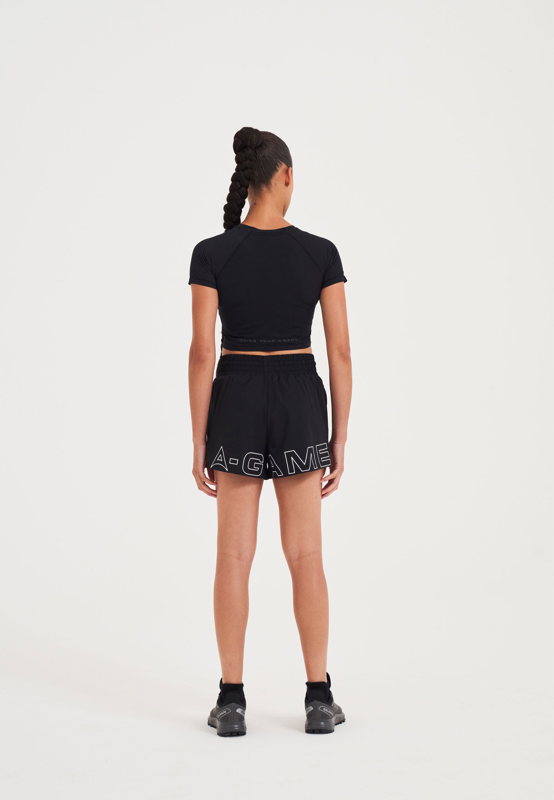 SHORT DE COUREUR D'ENTRAÎNEMENT A-GAME POUR FEMME - NOIR