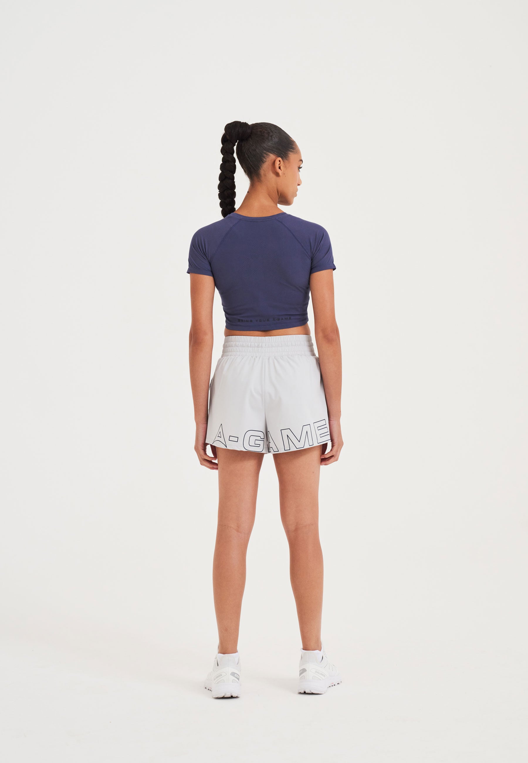 Pantaloncini runner da allenamento A-Game da donna - grigi