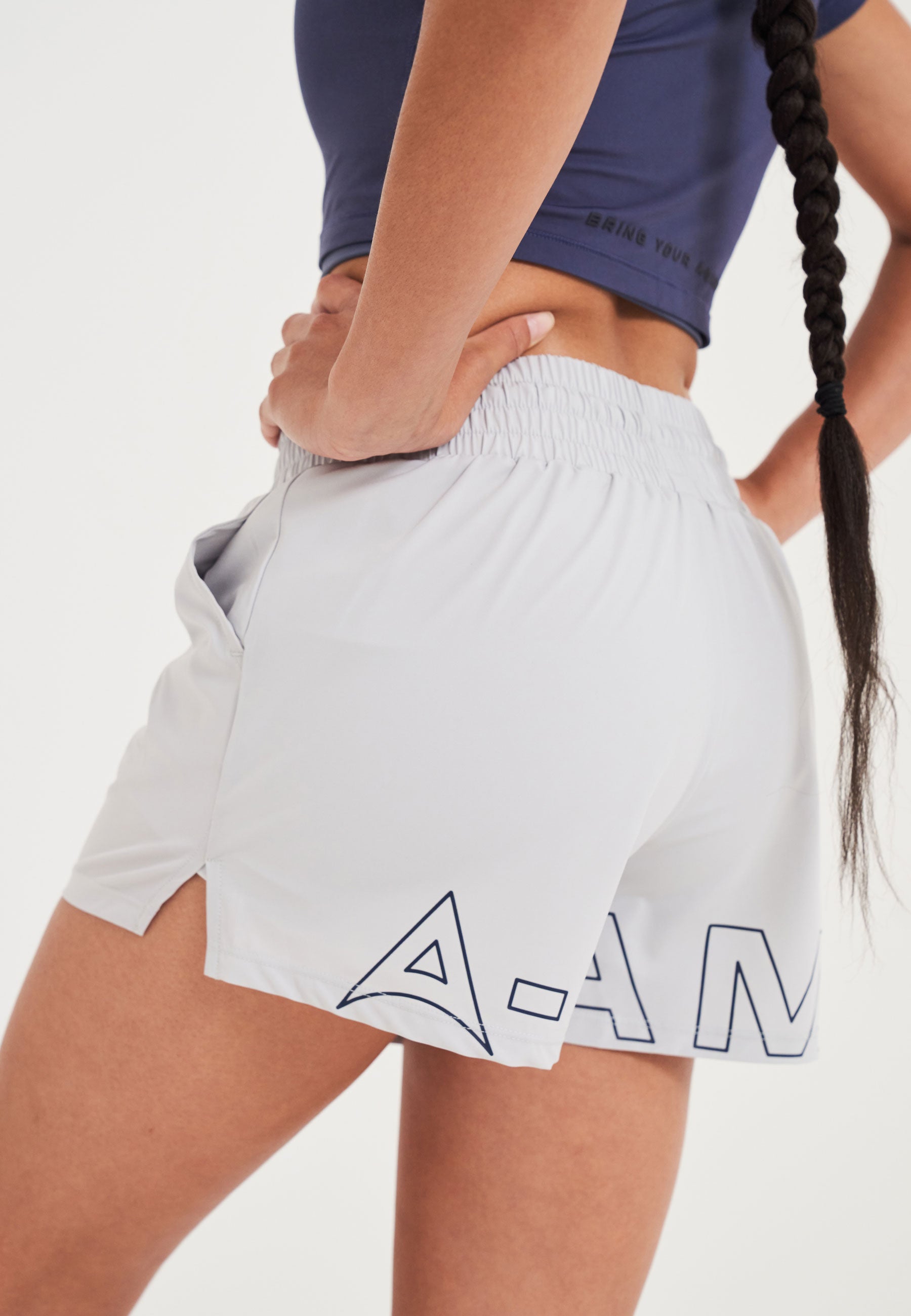 Pantaloncini runner da allenamento A-Game da donna - grigi