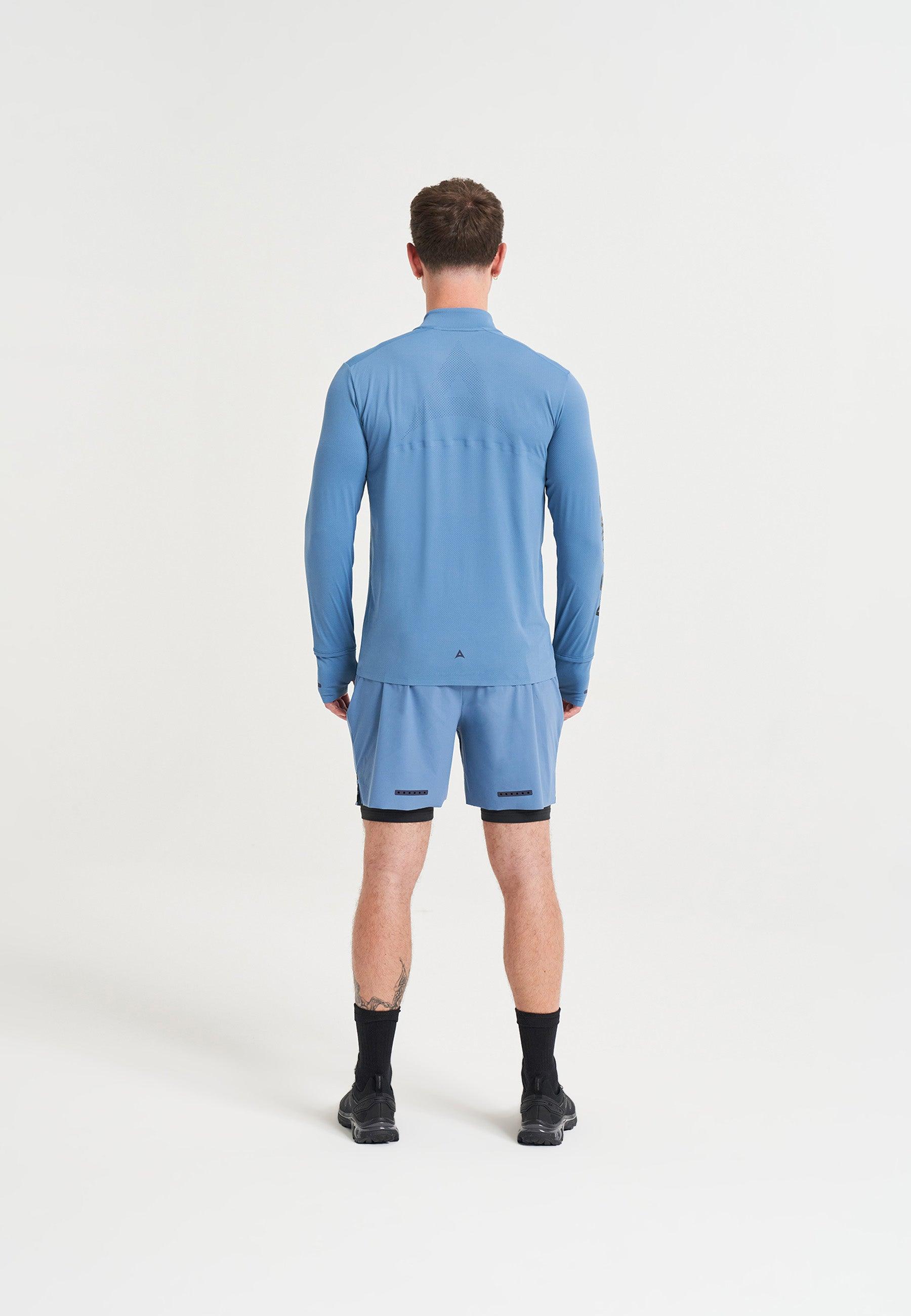 SHORT D'ENTRAÎNEMENT 2 EN 1 A-GAME POUR HOMMES - BLEU OCÉAN