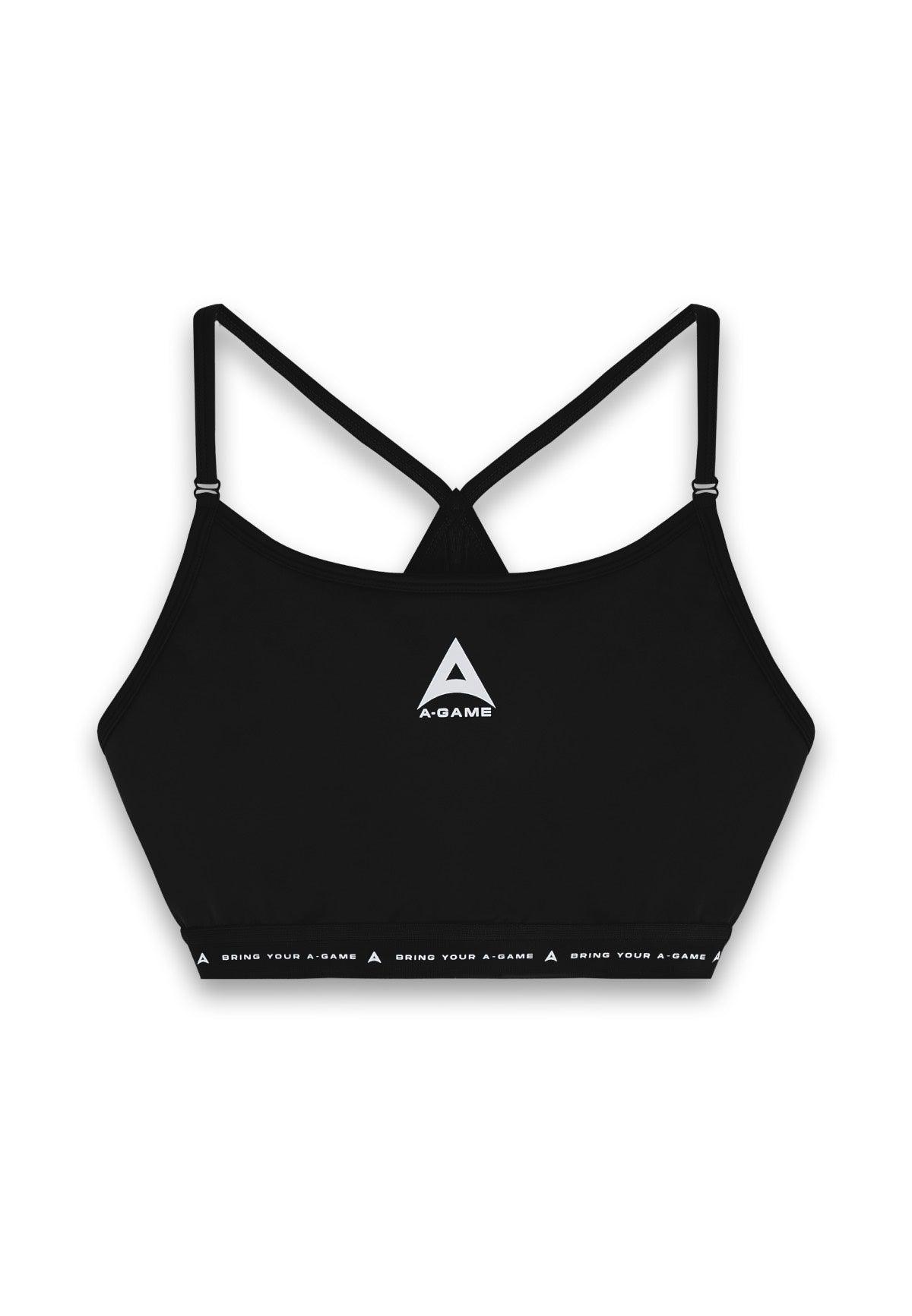 Reggiseno sportivo da yoga regolabile A-Game da donna - nero