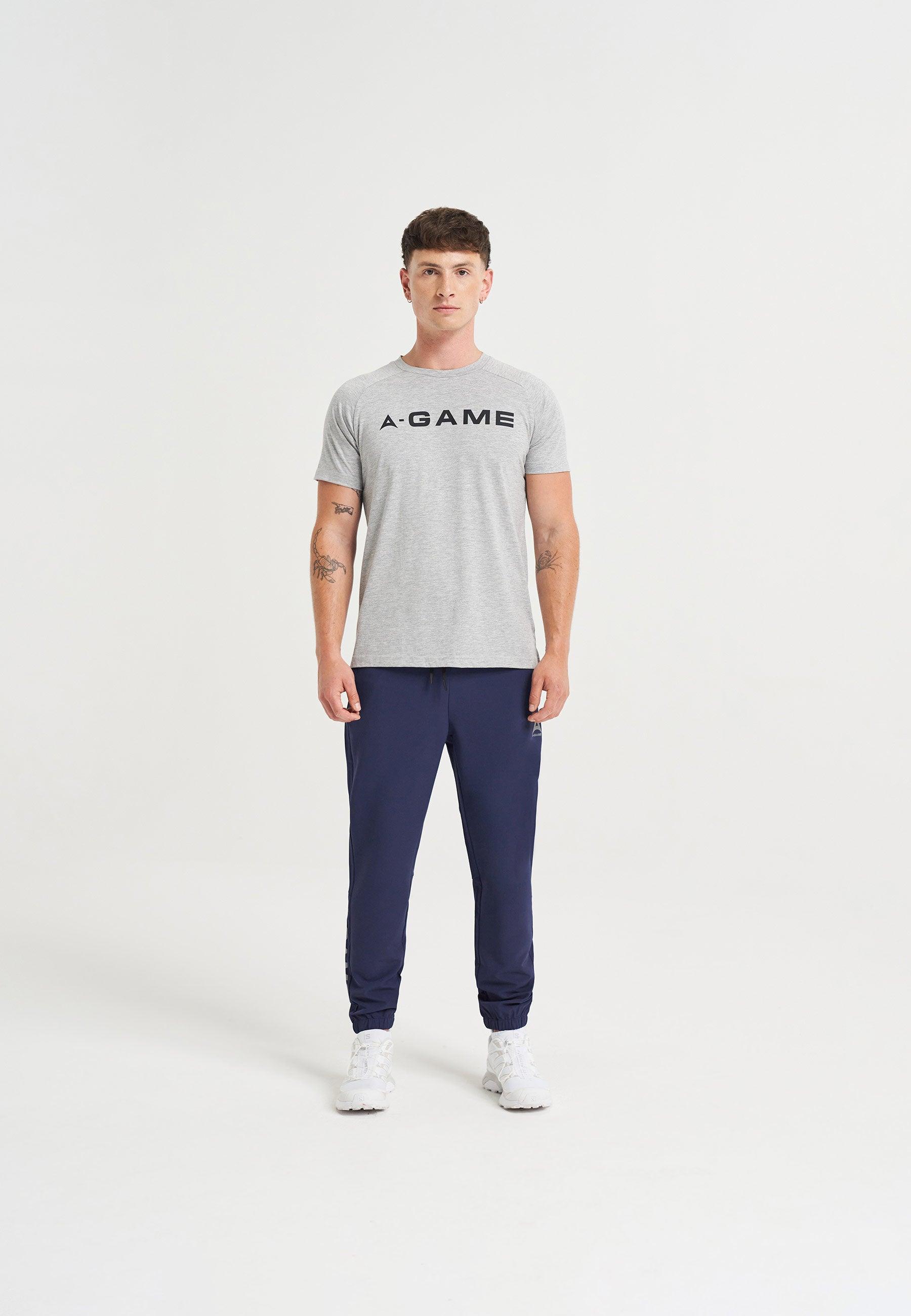 MENS A-GAME CUFFED TRAINING PANTS - NAVY