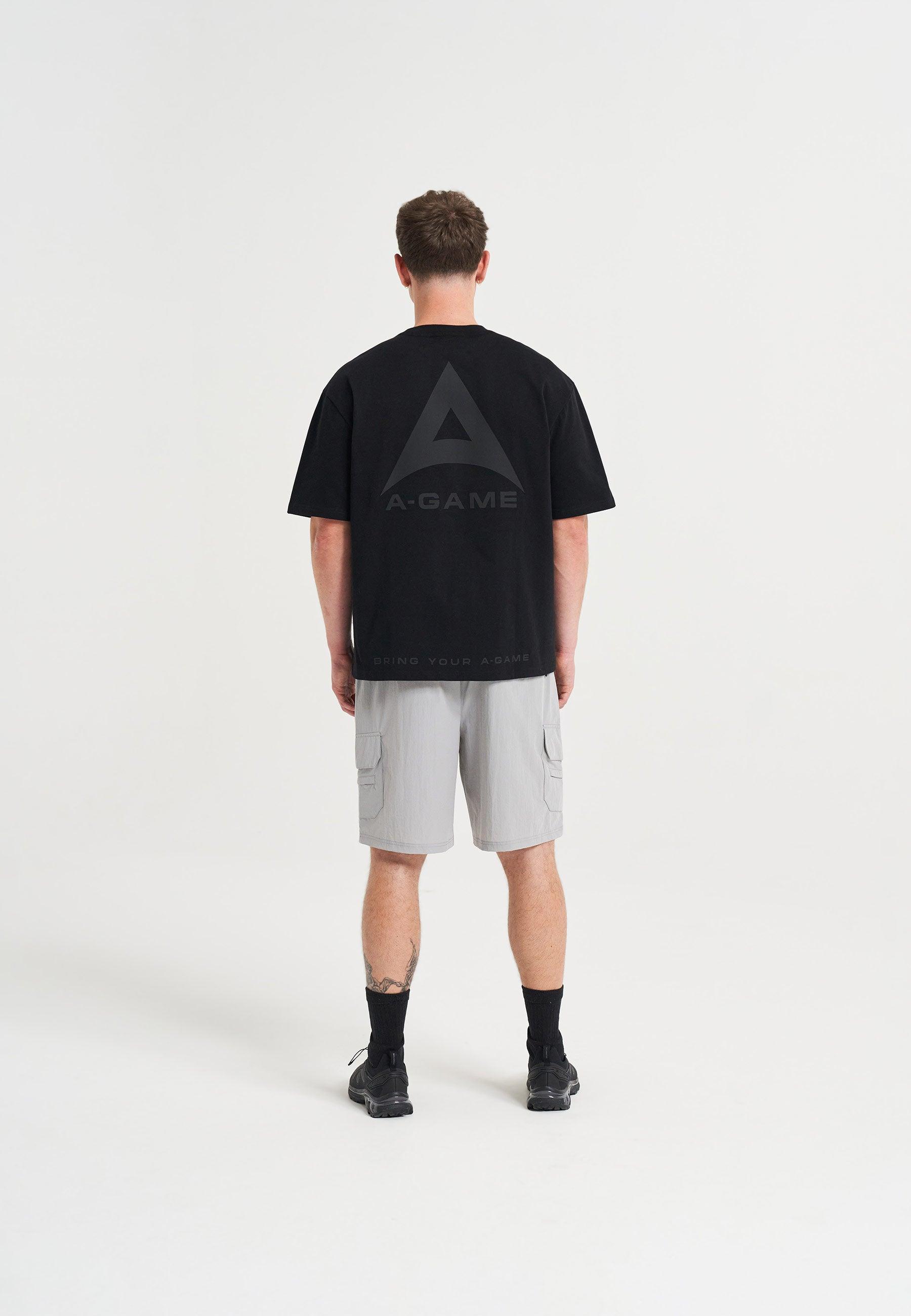 T-shirt comoda con grafica e logo A-Game da uomo - Nera