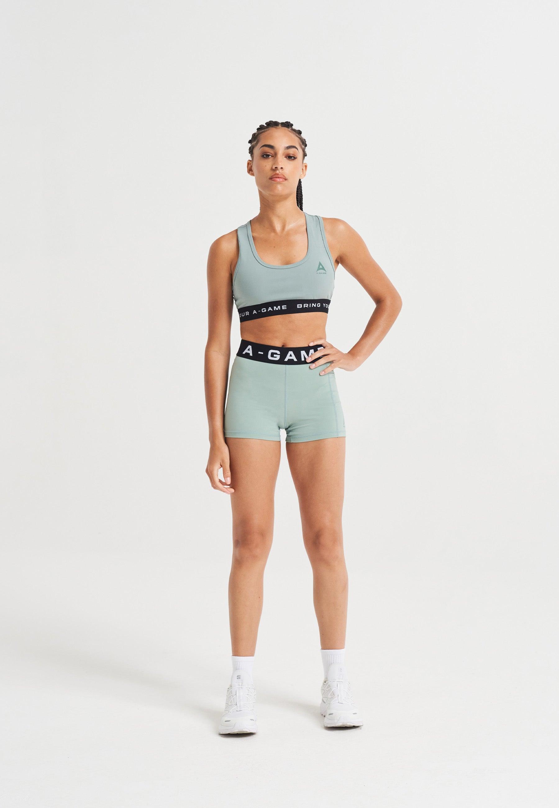 Reggiseno da allenamento con logo A-Game da donna - verde salvia