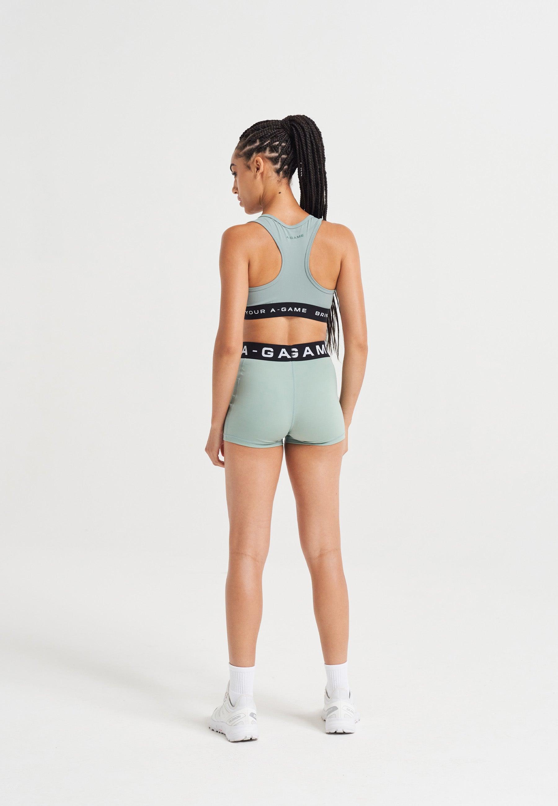Reggiseno da allenamento con logo A-Game da donna - verde salvia