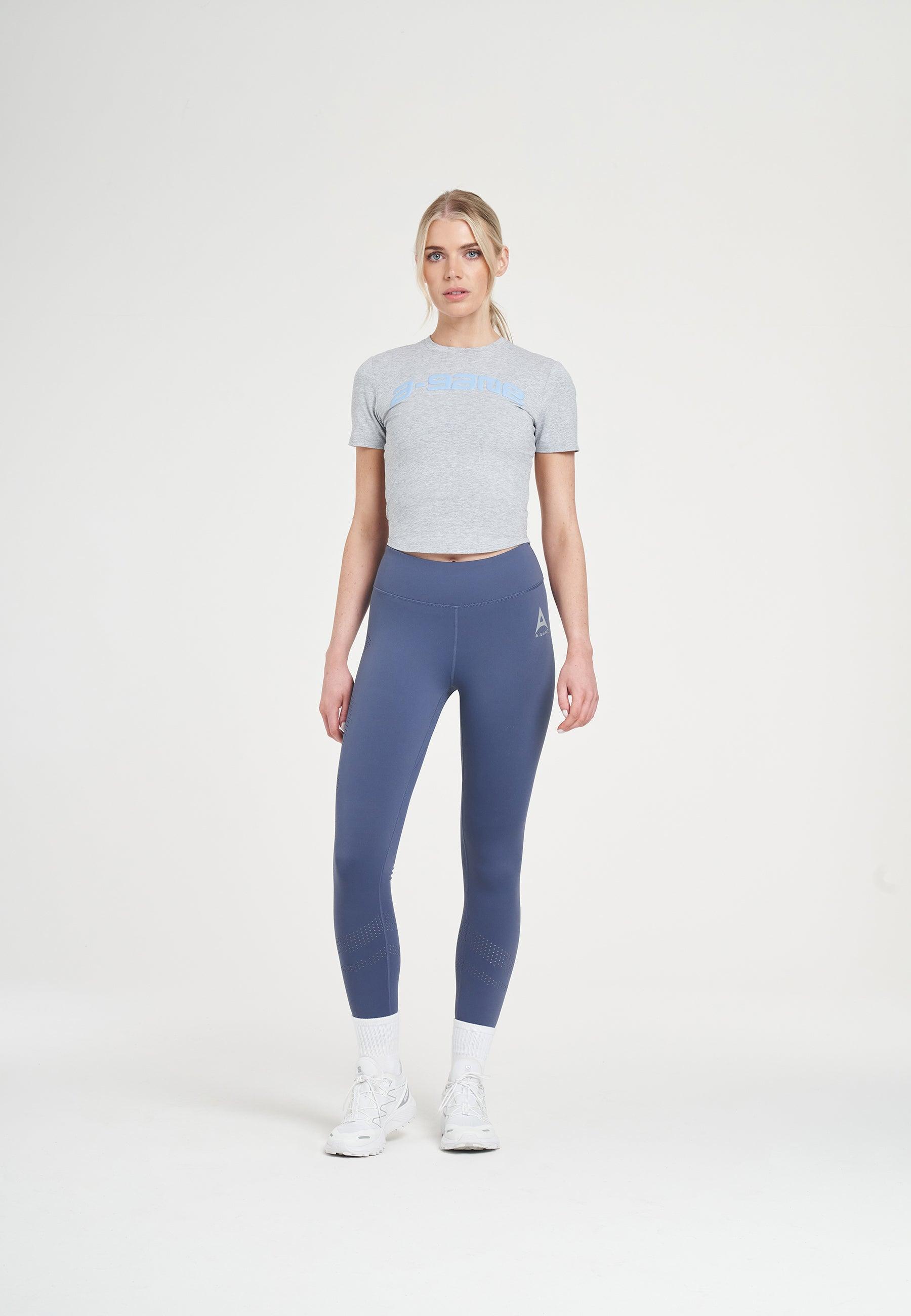 T-shirt aderente con logo A-Game Rotate da donna - Grigio Marl