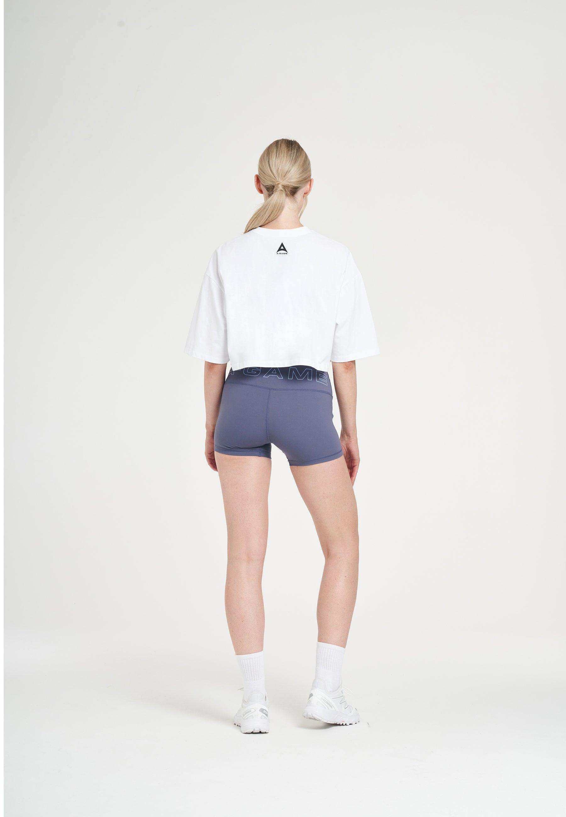 T-shirt corta rilassata con logo A-Game Rotate da donna - Bianca