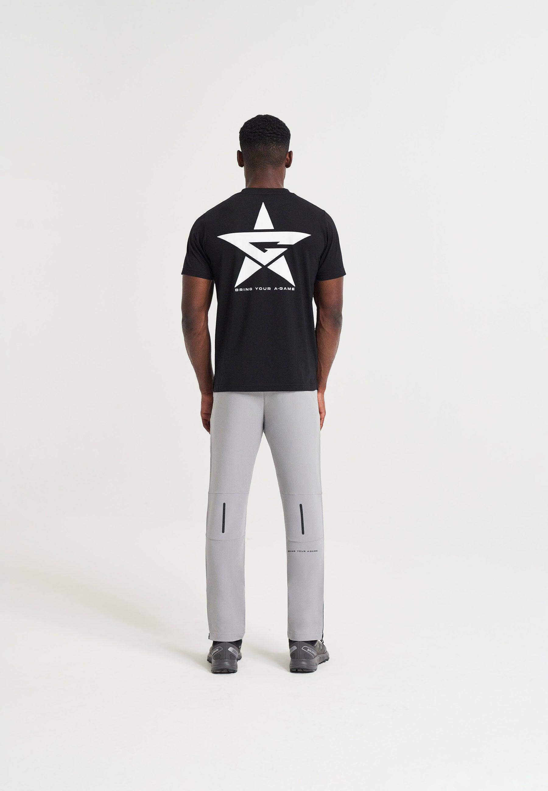 T-shirt da uomo con logo grafico A-Game Star - Nera